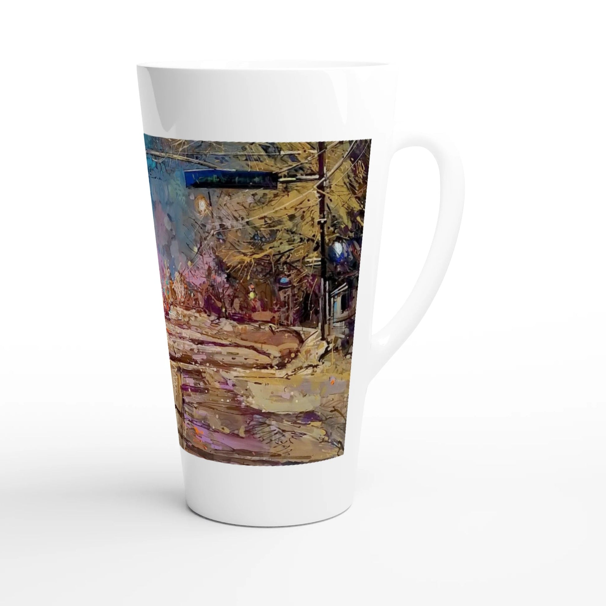 Again and again - White Latte 17oz Ceramic Mug - eduardgurevich