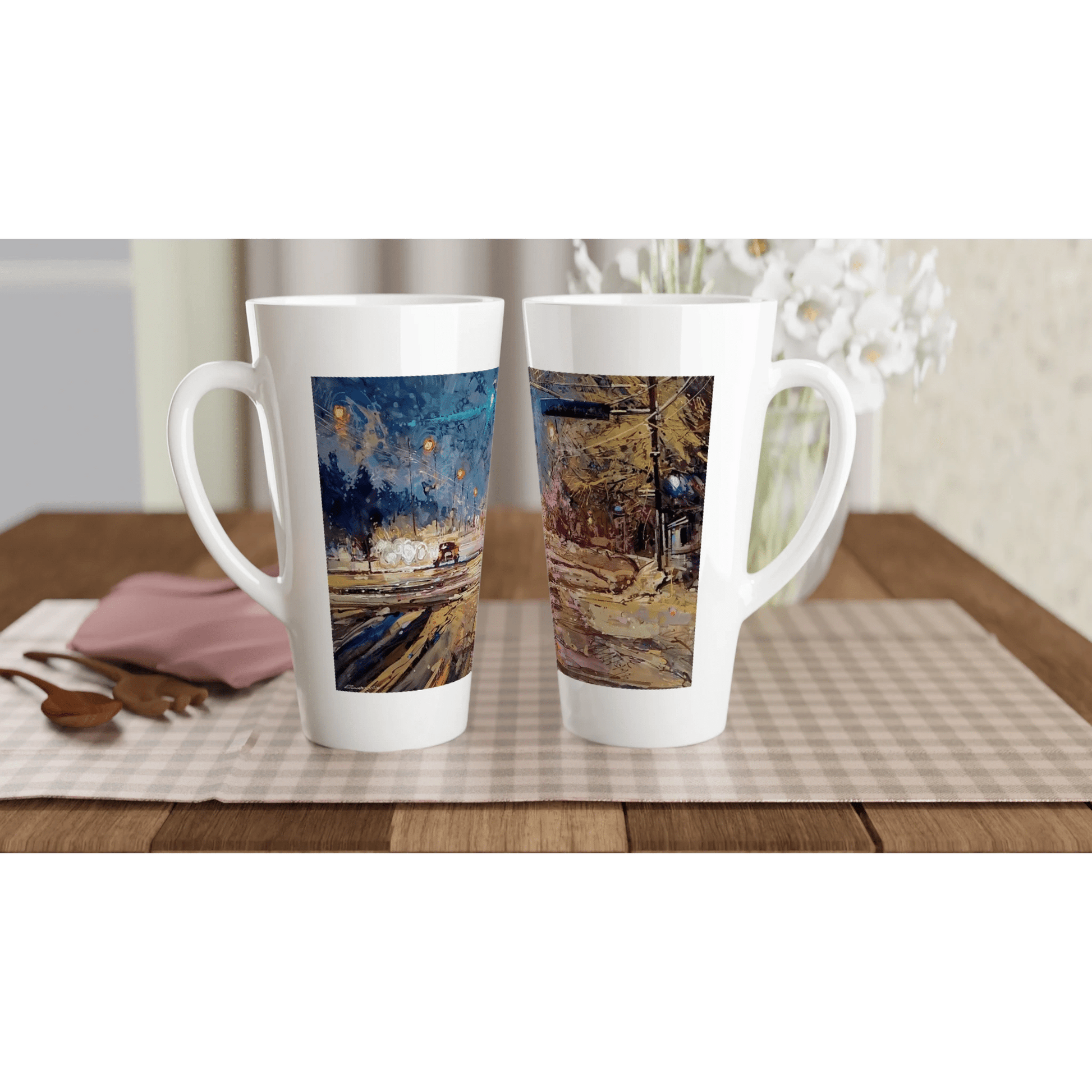 Again and again - White Latte 17oz Ceramic Mug - eduardgurevich