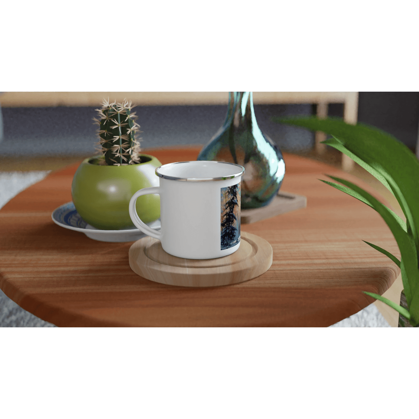 Another world - White 12oz Enamel Mug - eduardgurevich