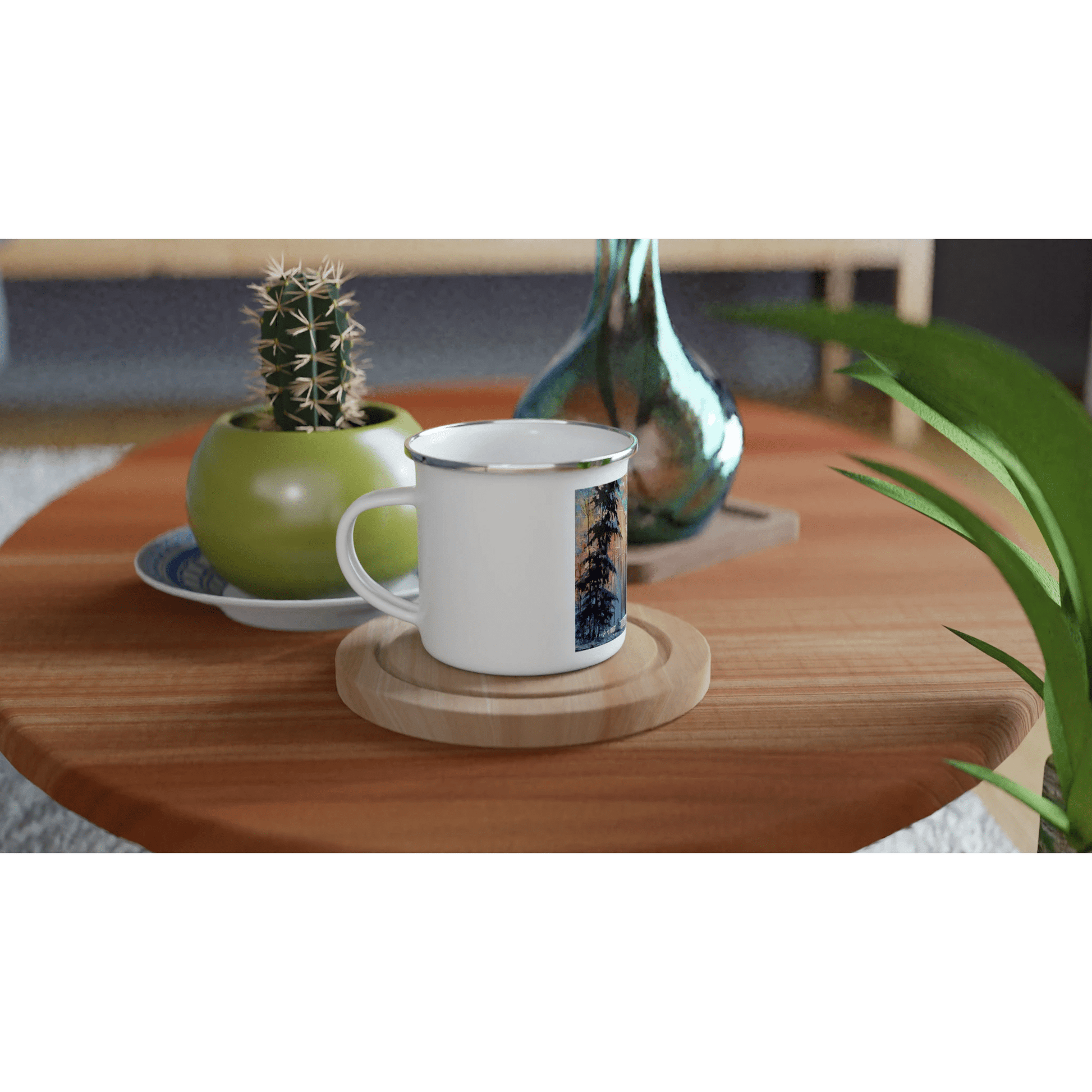 Another world - White 12oz Enamel Mug - eduardgurevich