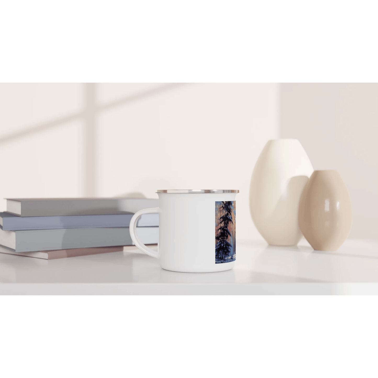Another world - White 12oz Enamel Mug - eduardgurevich