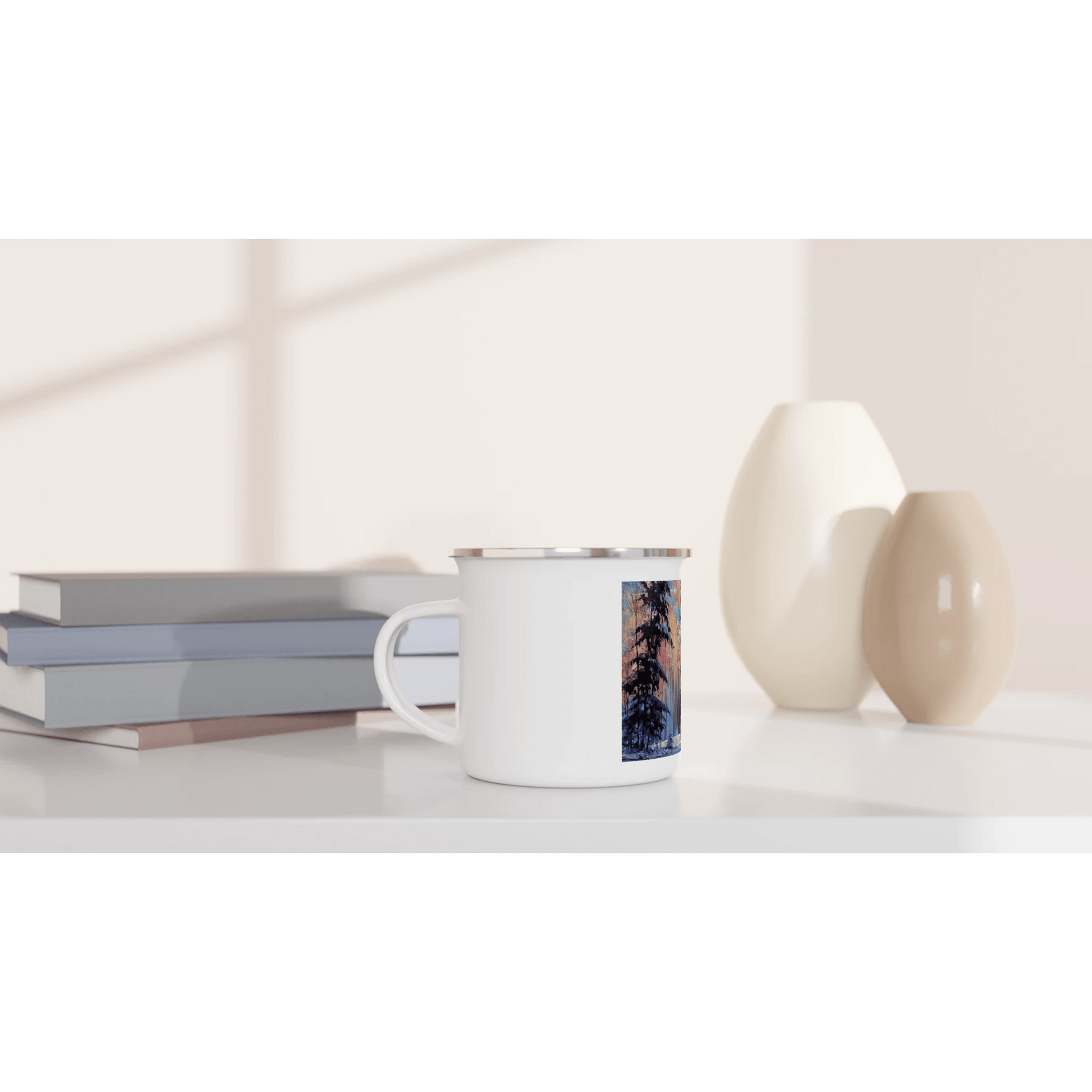 Another world - White 12oz Enamel Mug - eduardgurevich
