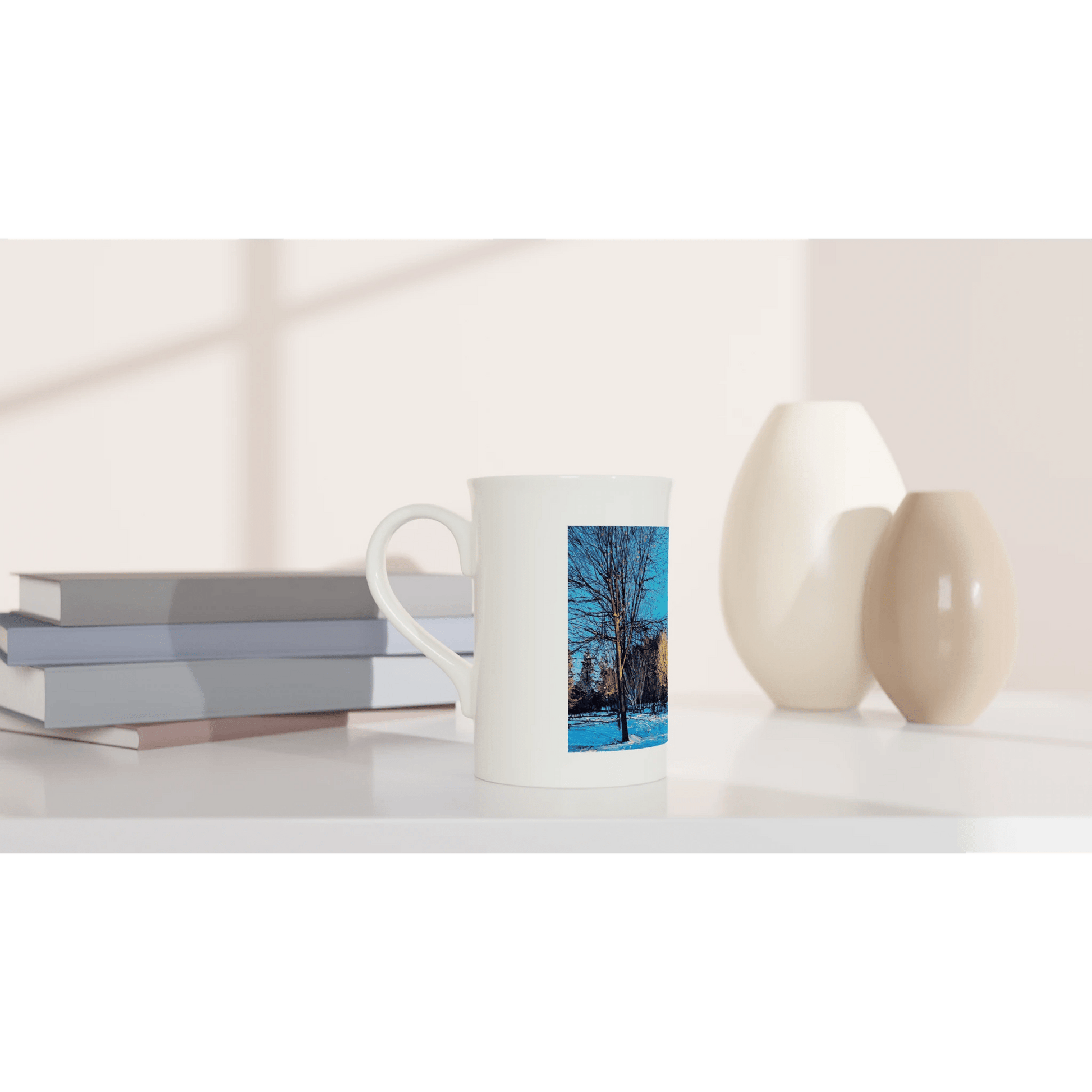 Before and after - White 10oz Porcelain Slim Mug - eduardgurevich