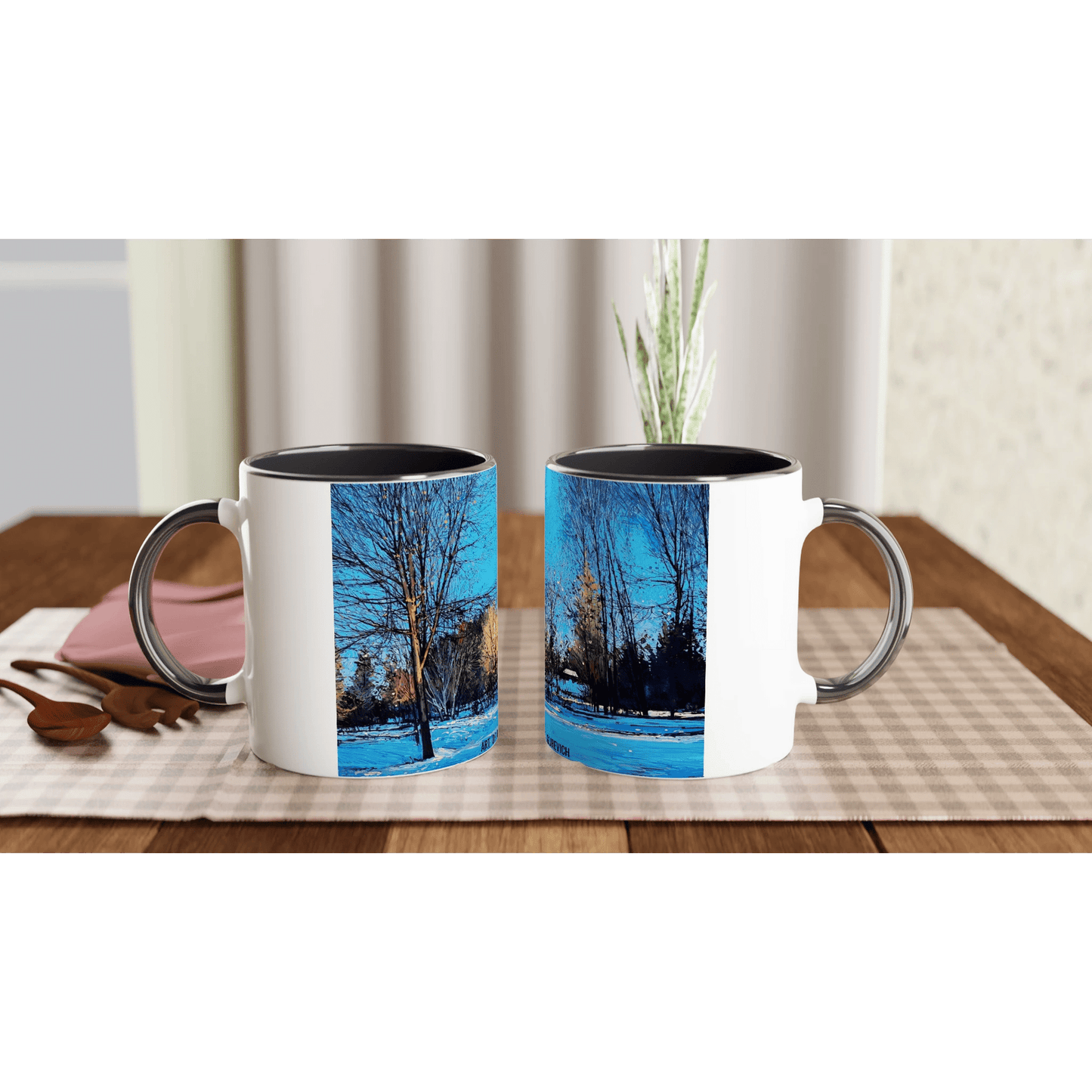 Before and after - White 11oz Ceramic Mug with Color Inside - eduardgurevich