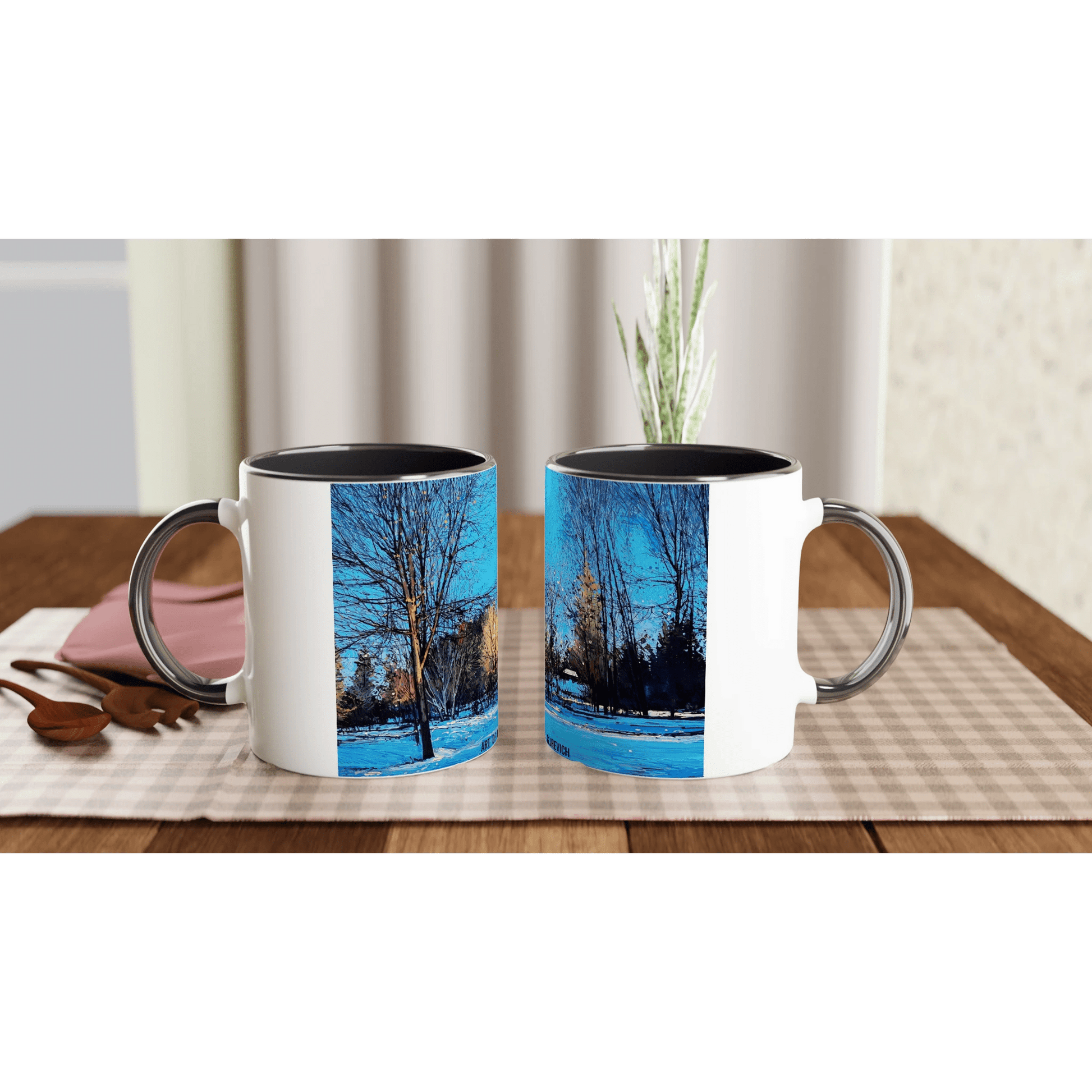 Before and after - White 11oz Ceramic Mug with Color Inside - eduardgurevich