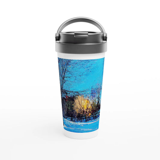 Before and after - White 15oz Stainless Steel Travel Mug - eduardgurevich