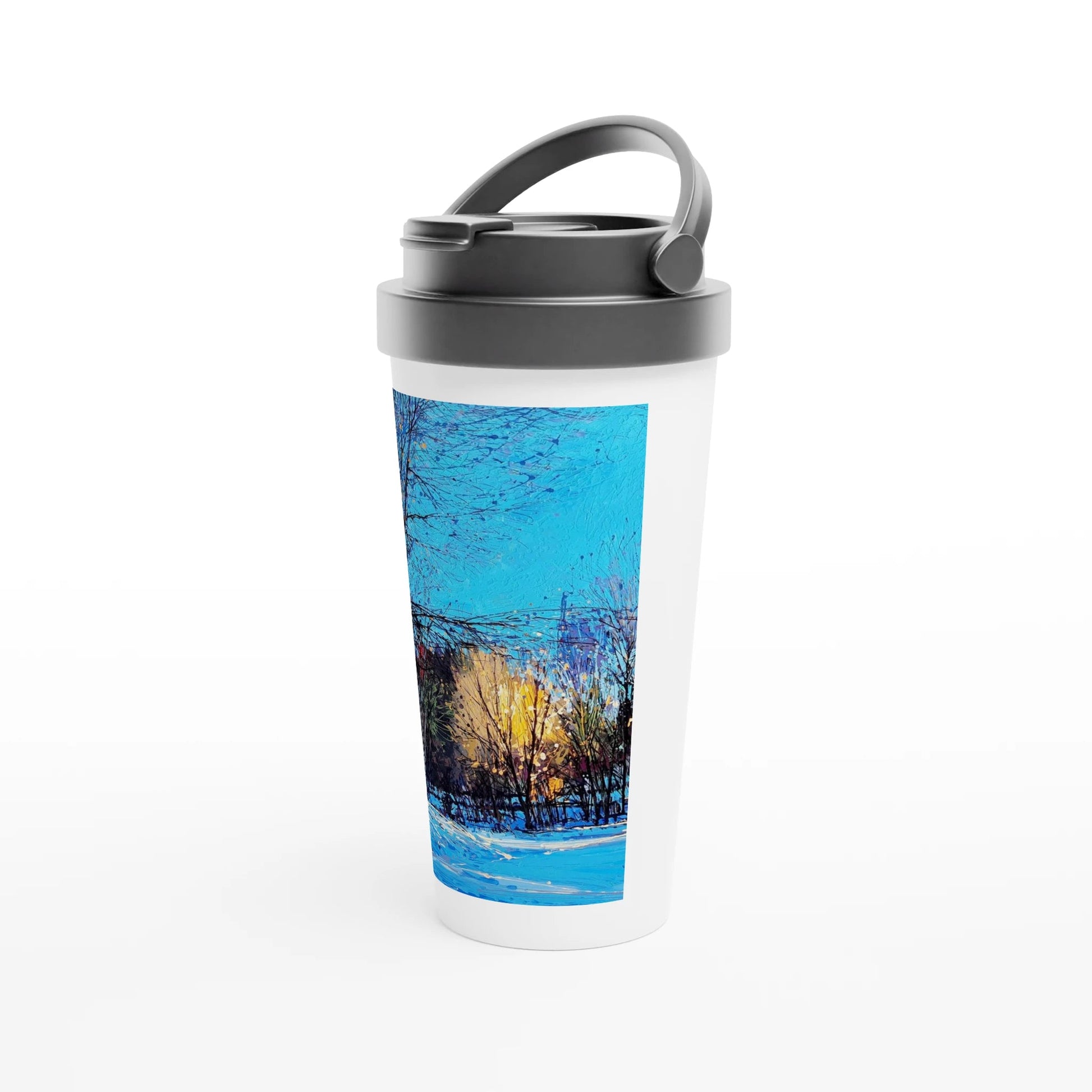 Before and after - White 15oz Stainless Steel Travel Mug - eduardgurevich