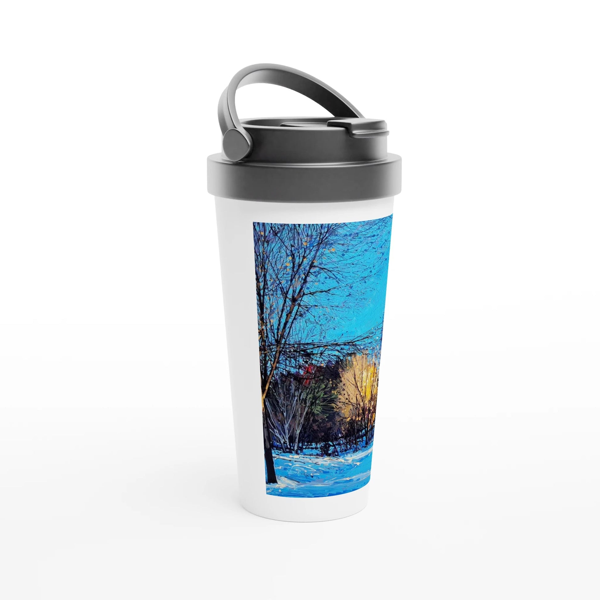 Before and after - White 15oz Stainless Steel Travel Mug - eduardgurevich