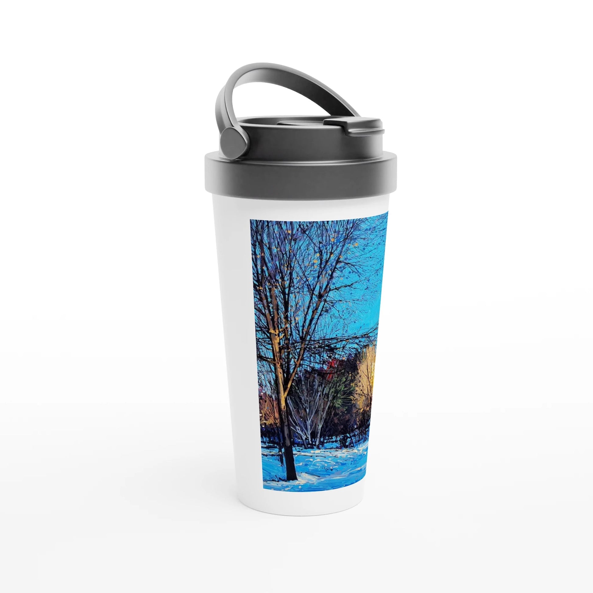 Before and after - White 15oz Stainless Steel Travel Mug - eduardgurevich
