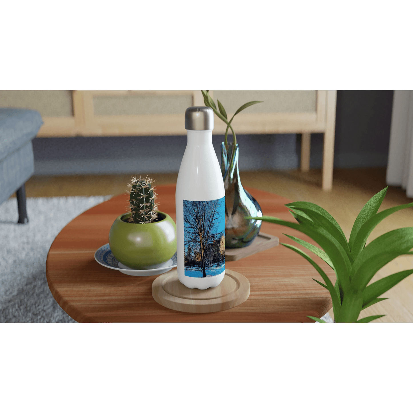 Before and after - White 17oz Stainless Steel Water Bottle - eduardgurevich