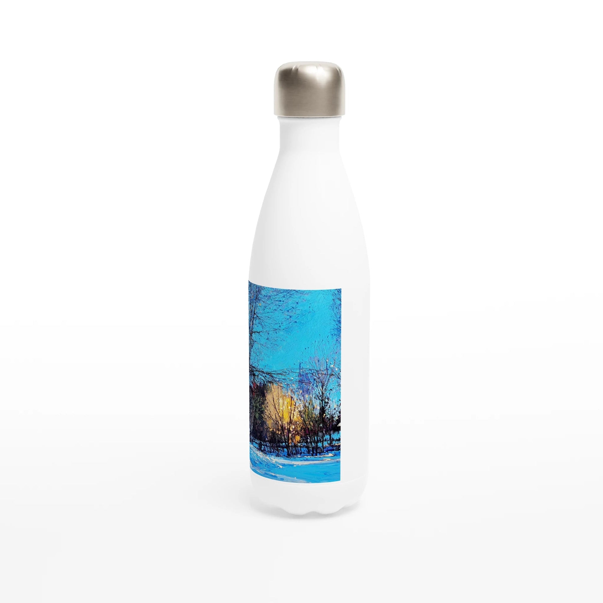 Before and after - White 17oz Stainless Steel Water Bottle - eduardgurevich