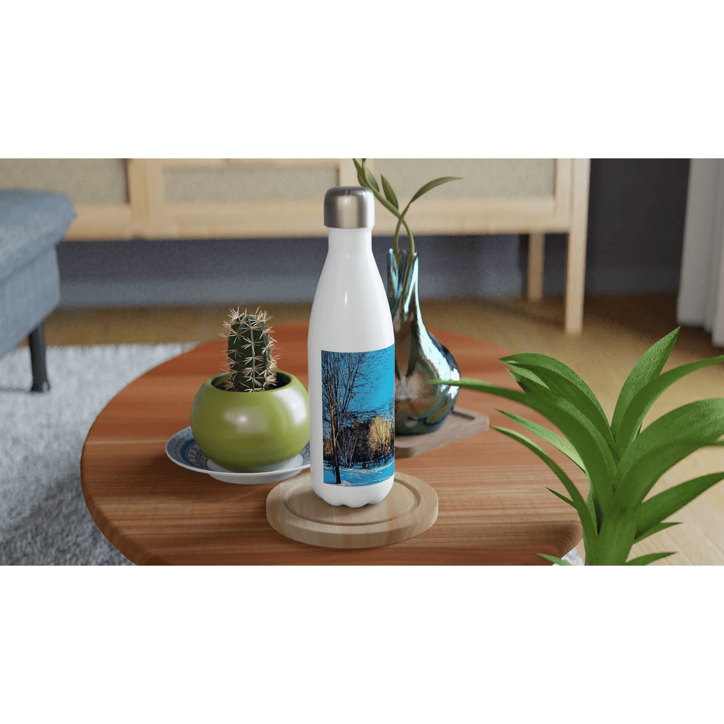 Before and after - White 17oz Stainless Steel Water Bottle - eduardgurevich