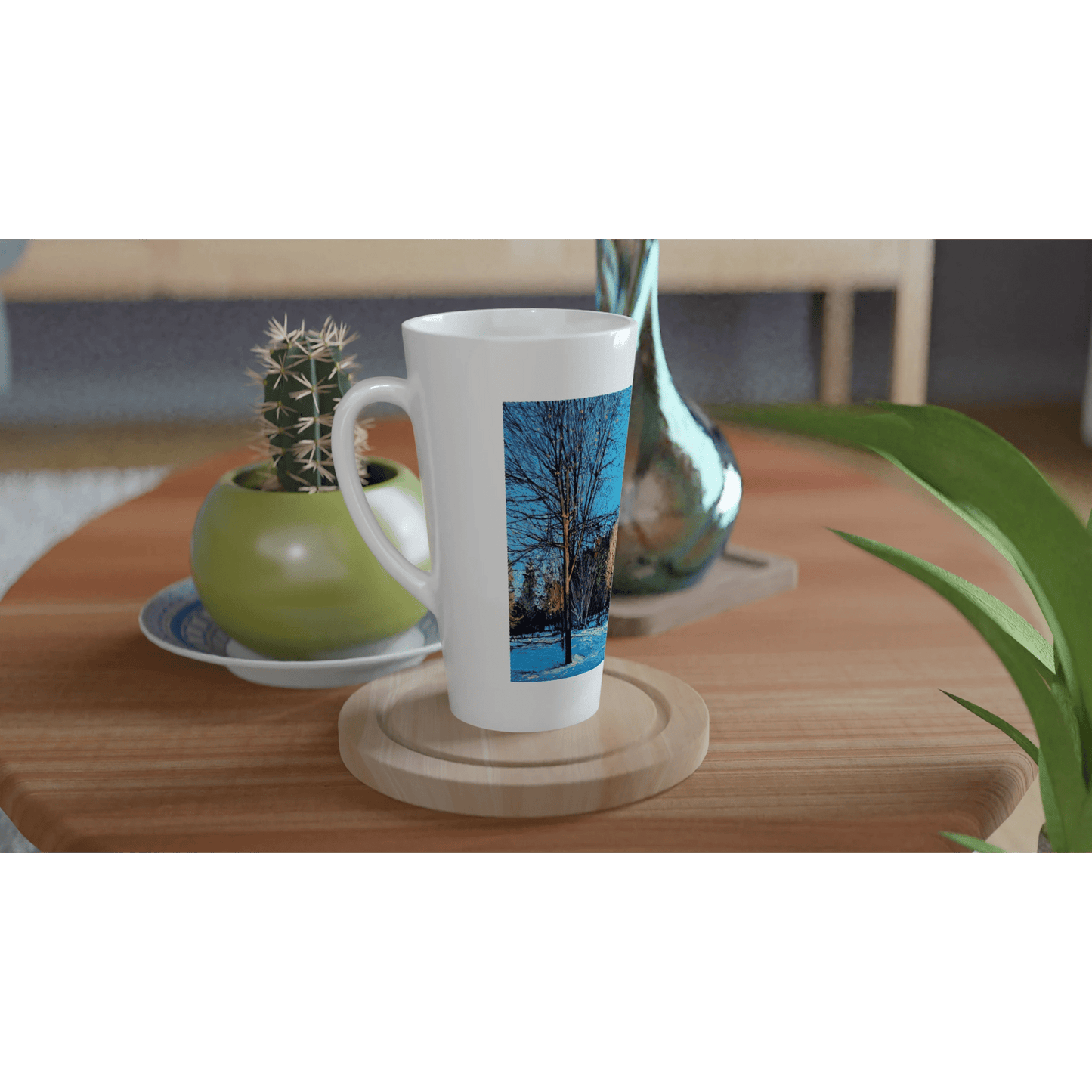 Before and after - White Latte 17oz Ceramic Mug - eduardgurevich