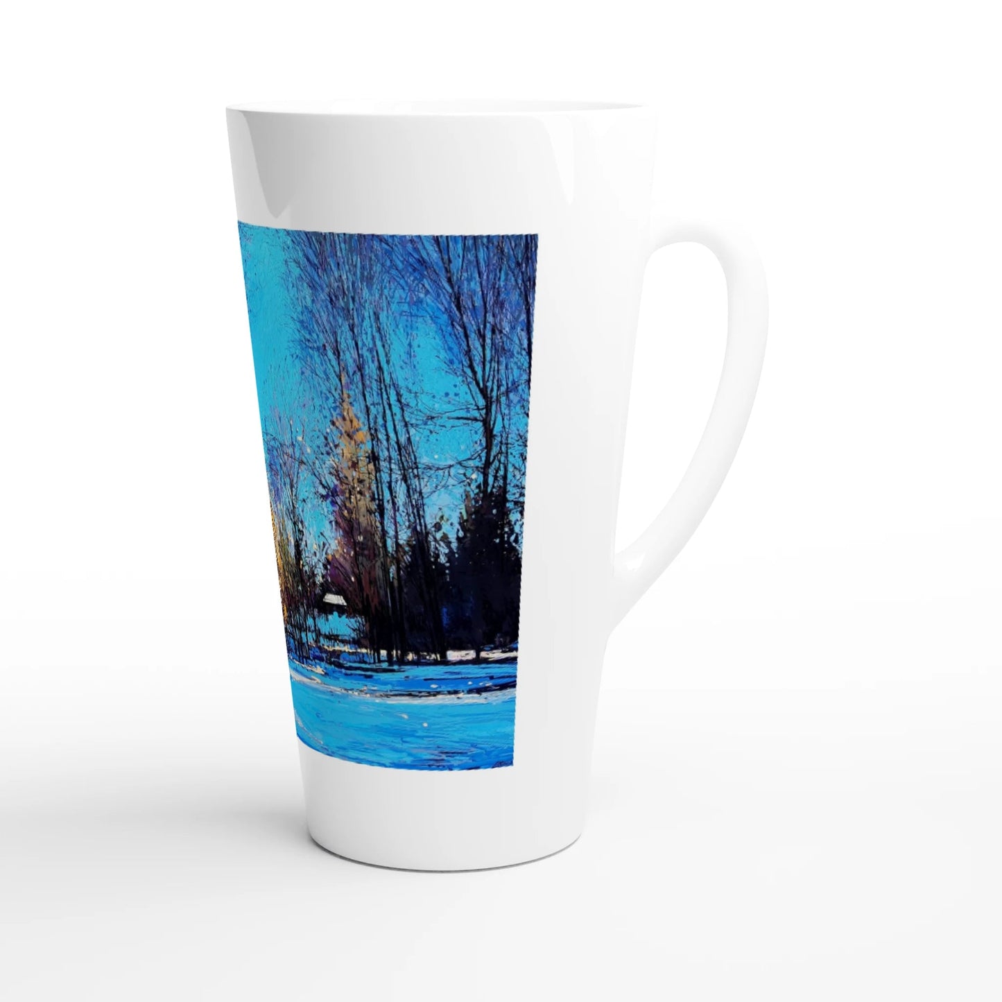Before and after - White Latte 17oz Ceramic Mug - eduardgurevich