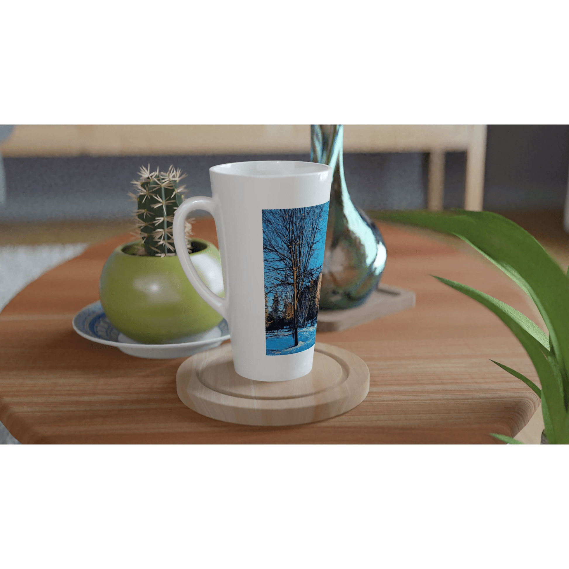 Before and after - White Latte 17oz Ceramic Mug - eduardgurevich