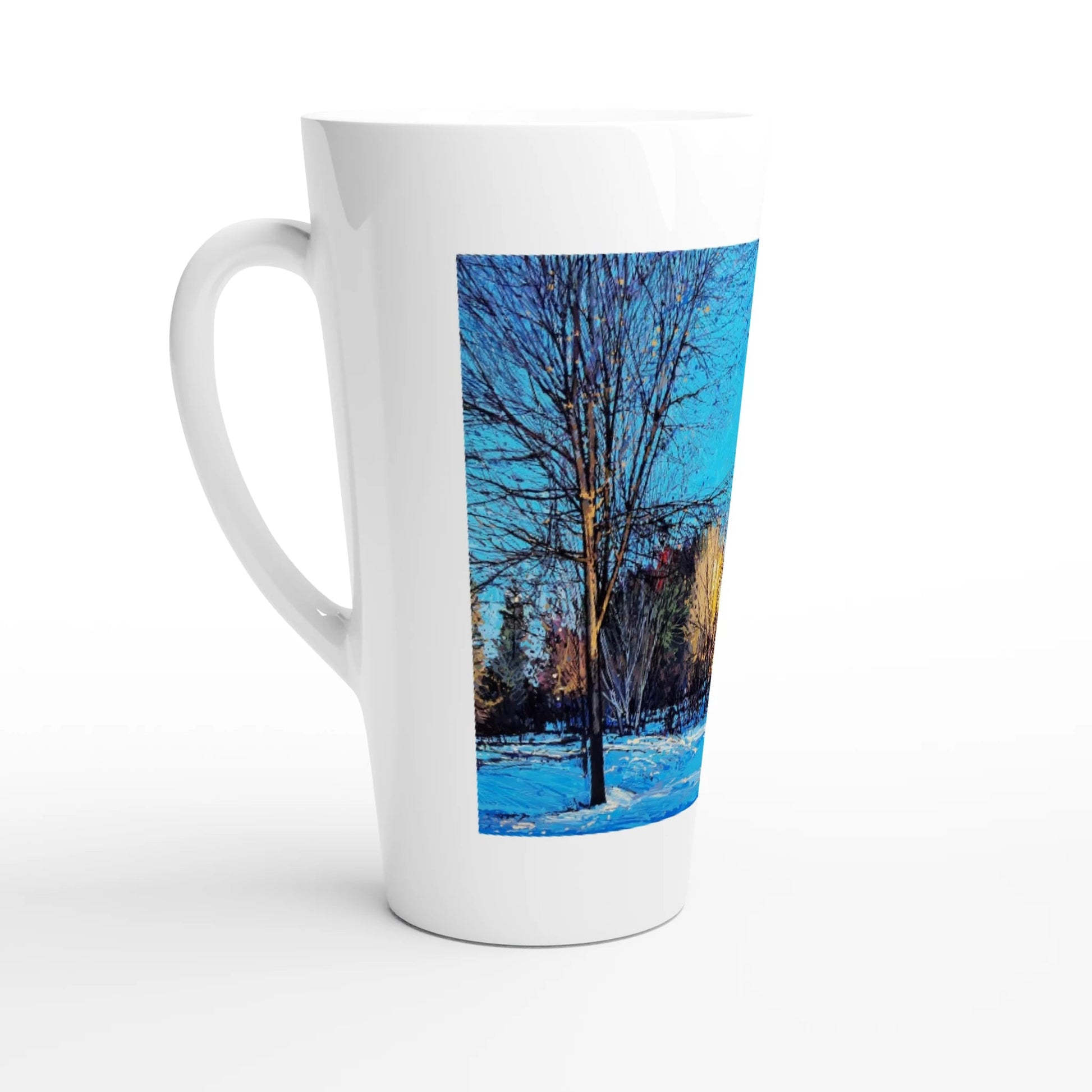 Before and after - White Latte 17oz Ceramic Mug - eduardgurevich
