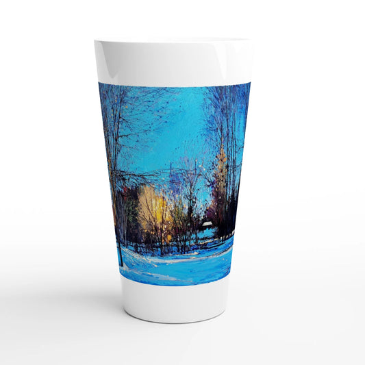Before and after - White Latte 17oz Ceramic Mug - eduardgurevich
