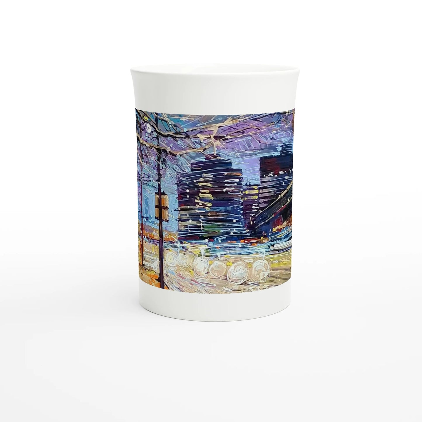 Busy streets - White 10oz Porcelain Slim Mug - eduardgurevich
