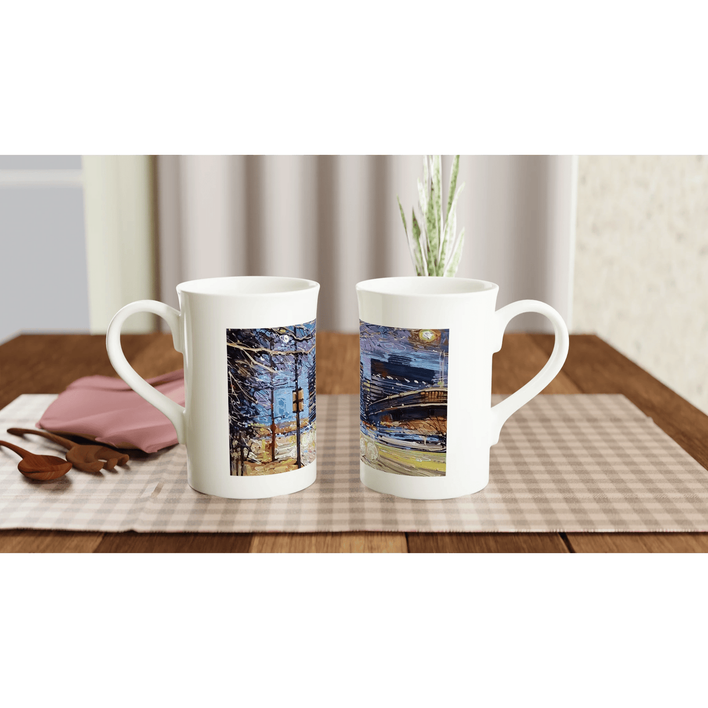 Busy streets - White 10oz Porcelain Slim Mug - eduardgurevich
