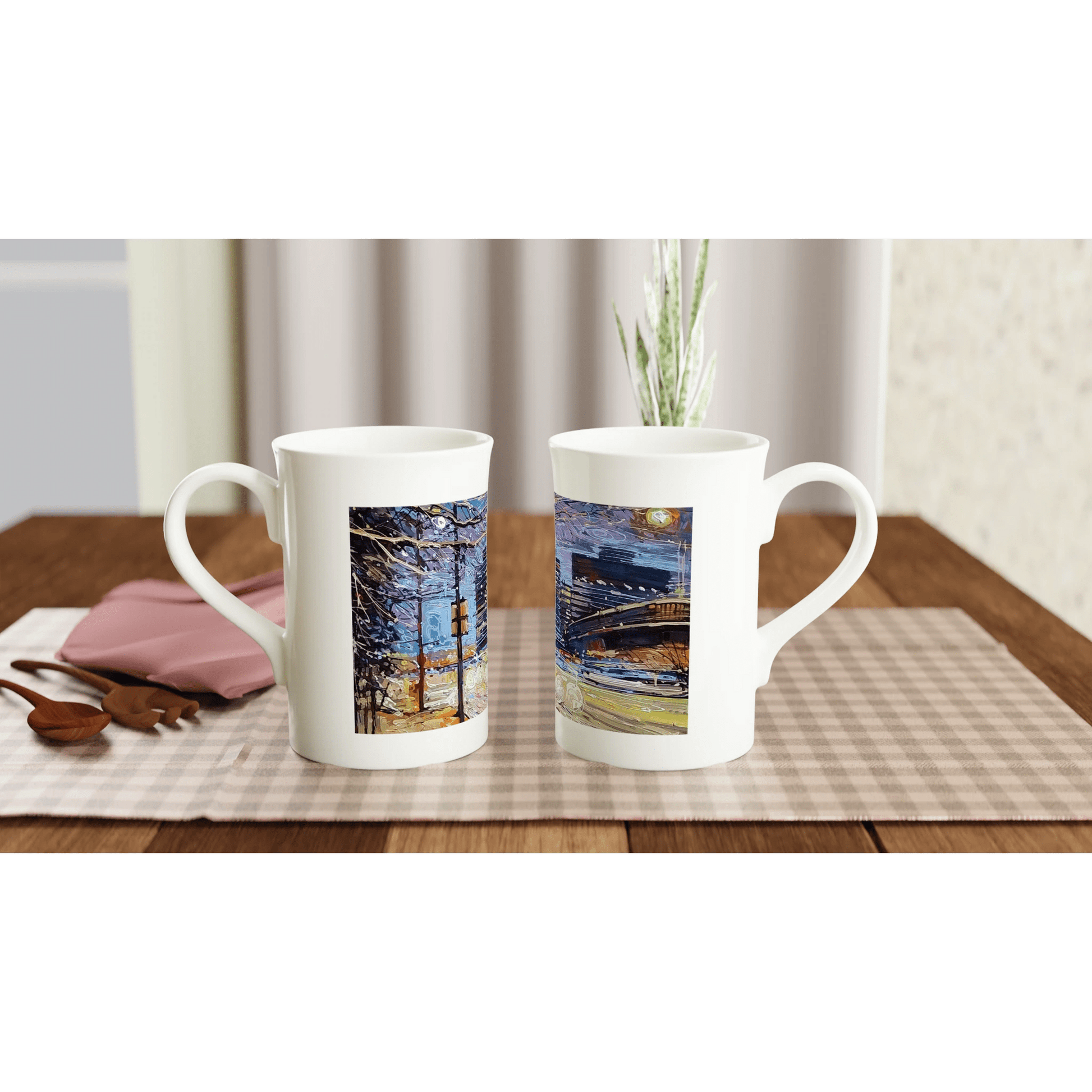 Busy streets - White 10oz Porcelain Slim Mug - eduardgurevich