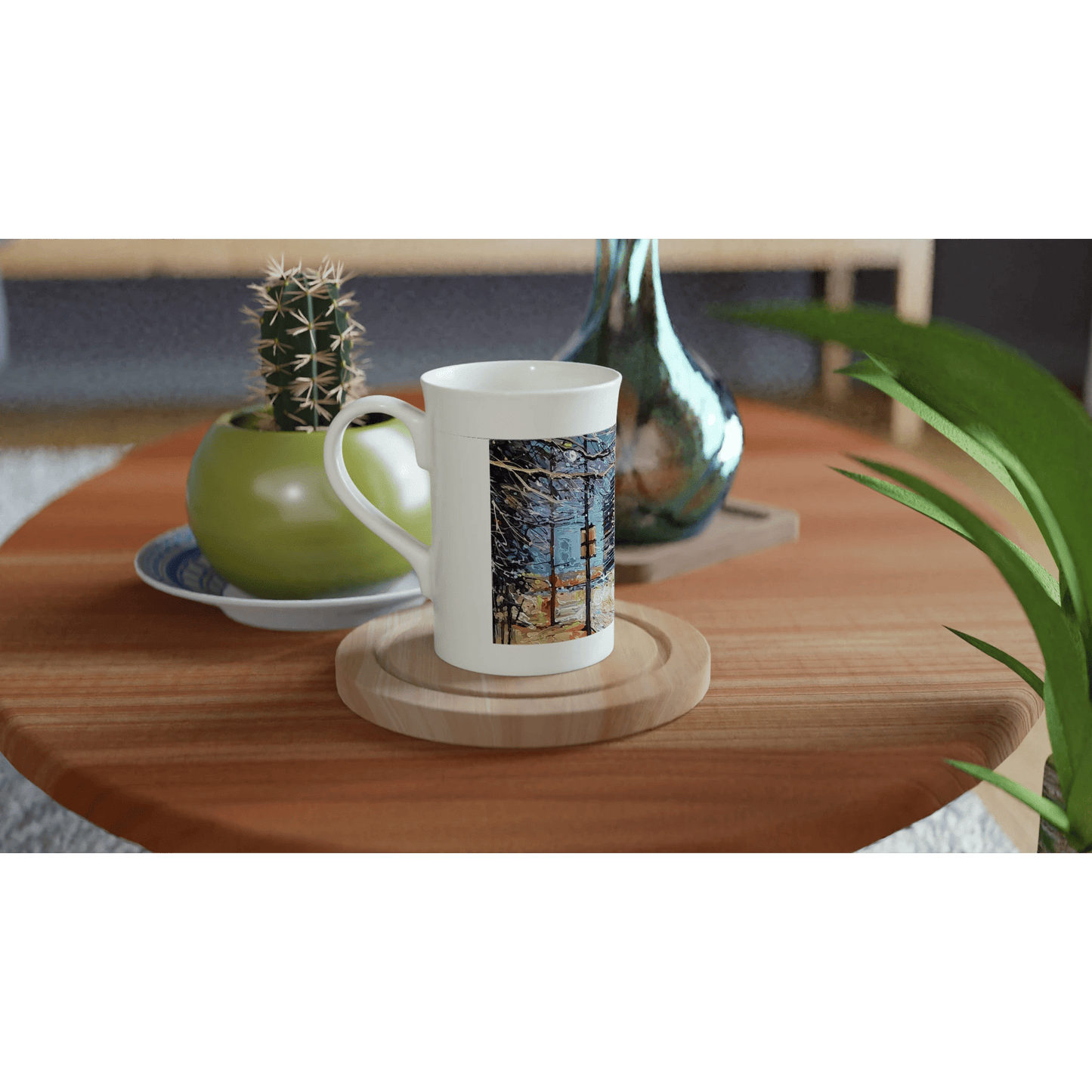 Busy streets - White 10oz Porcelain Slim Mug - eduardgurevich