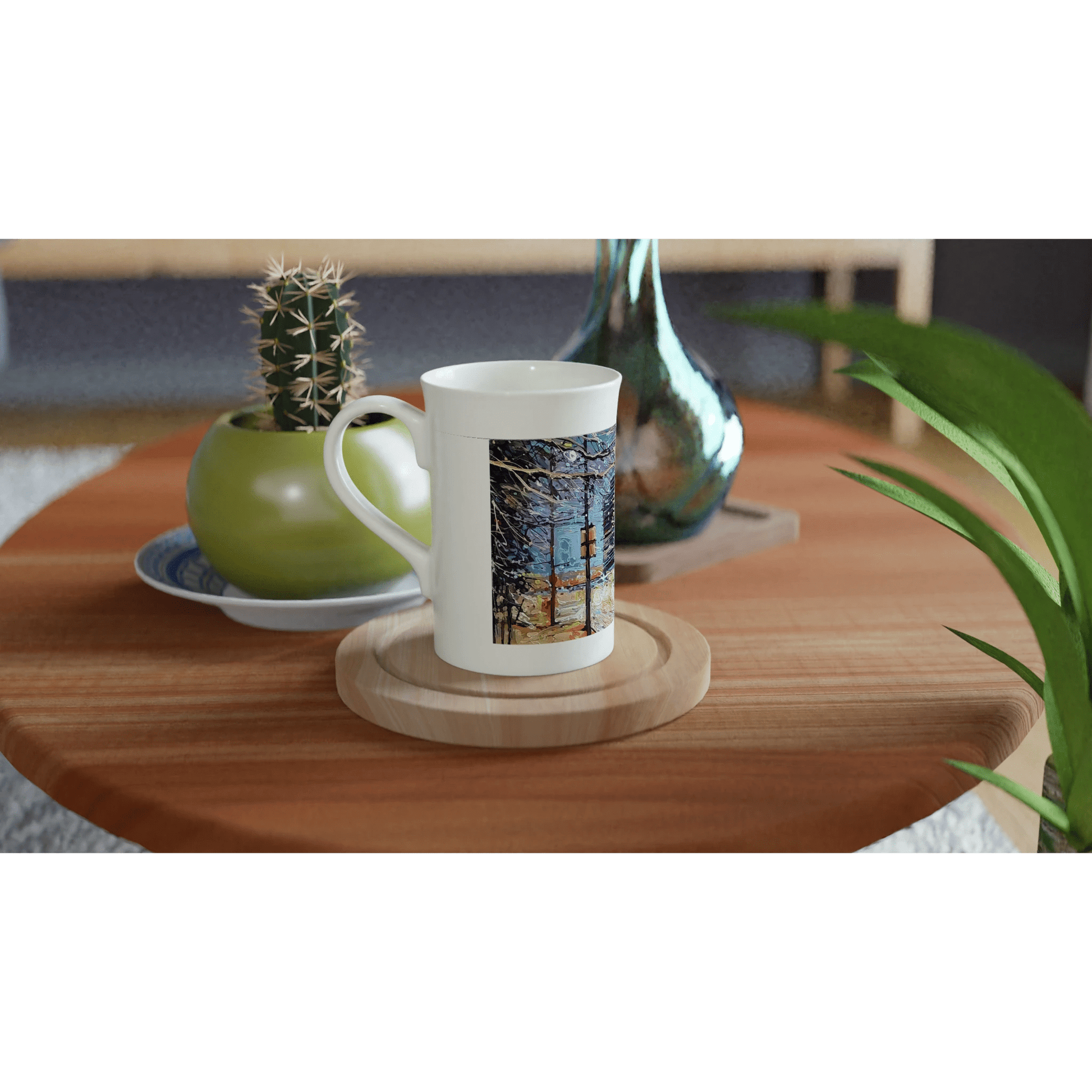 Busy streets - White 10oz Porcelain Slim Mug - eduardgurevich