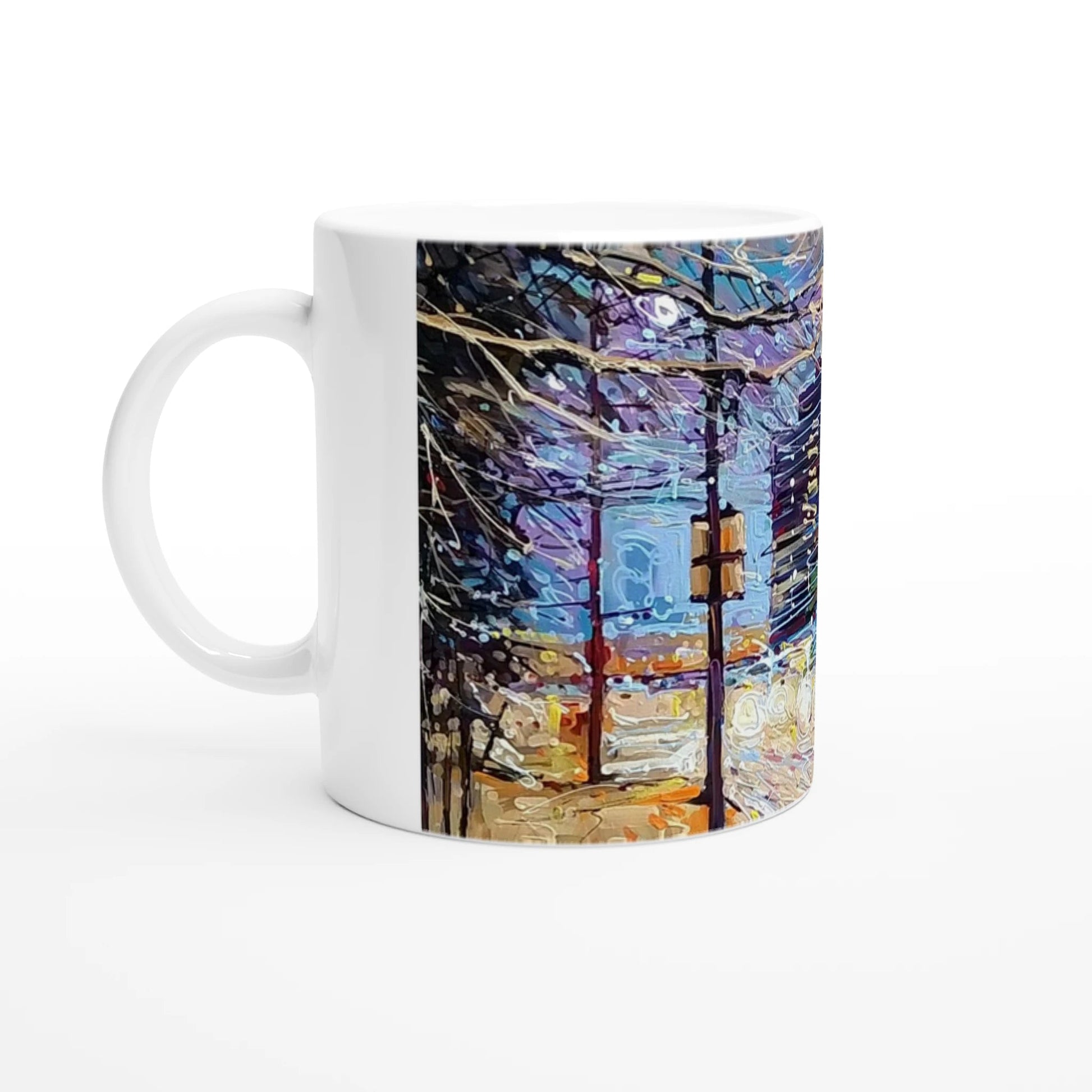 Busy streets - White 11oz Ceramic Mug - eduardgurevich