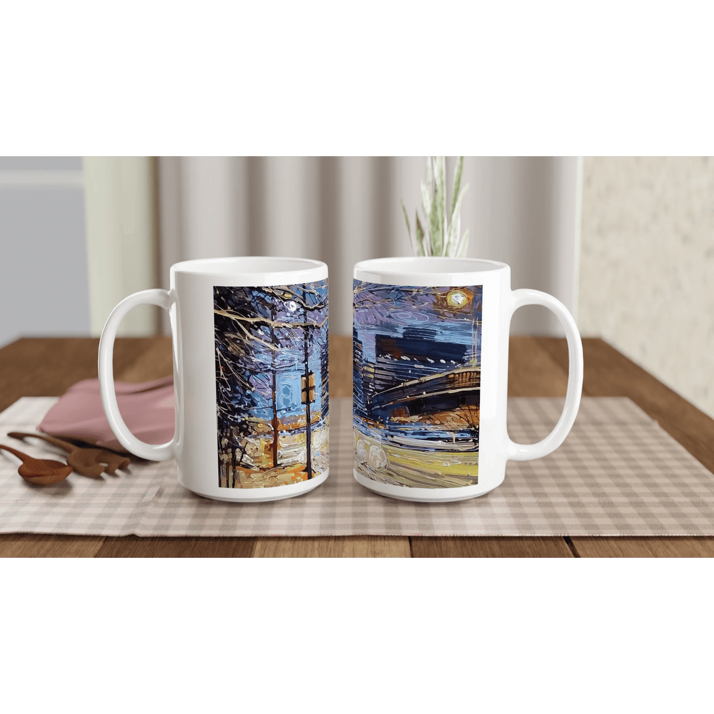 Busy streets - White 15oz Ceramic Mug - eduardgurevich