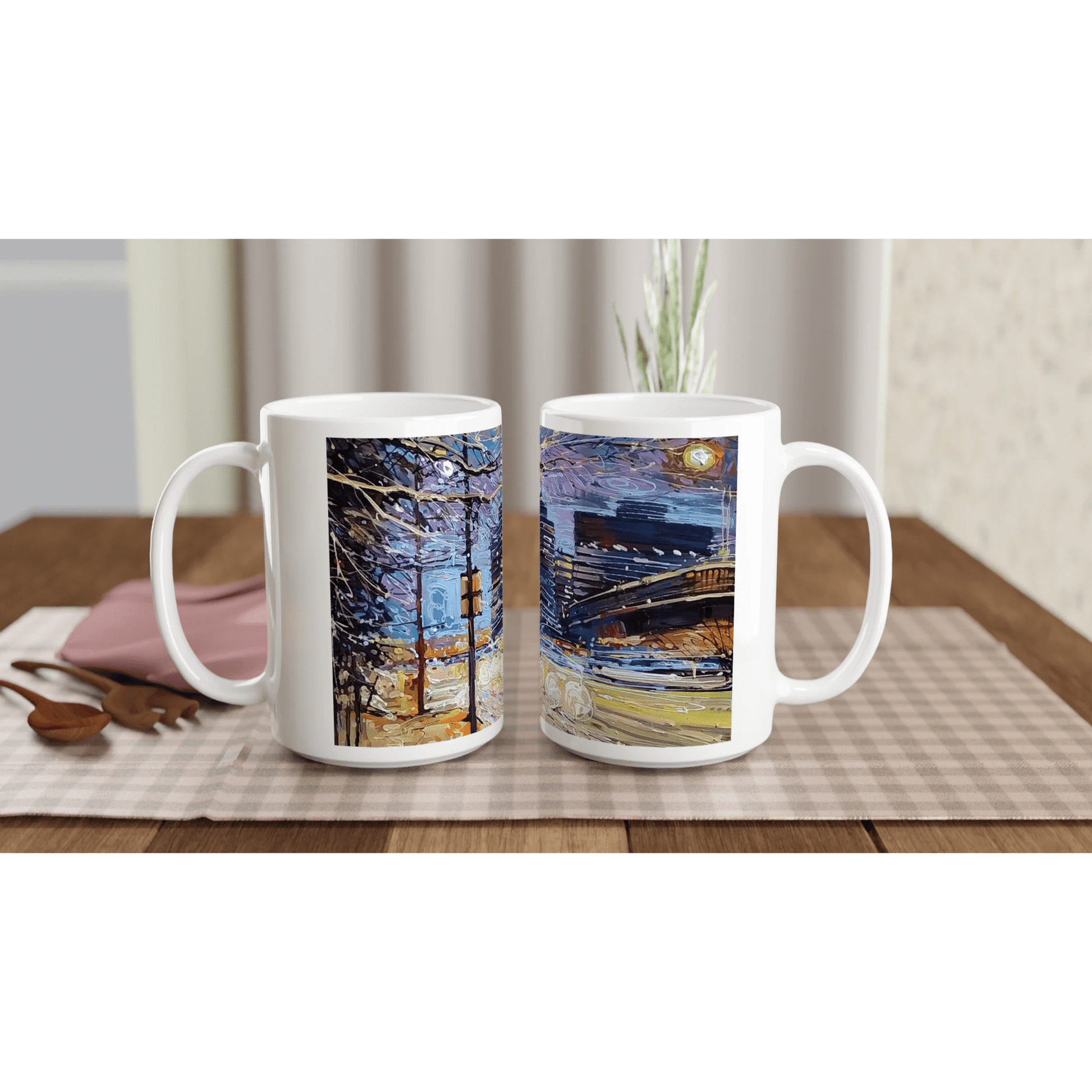 Busy streets - White 15oz Ceramic Mug - eduardgurevich
