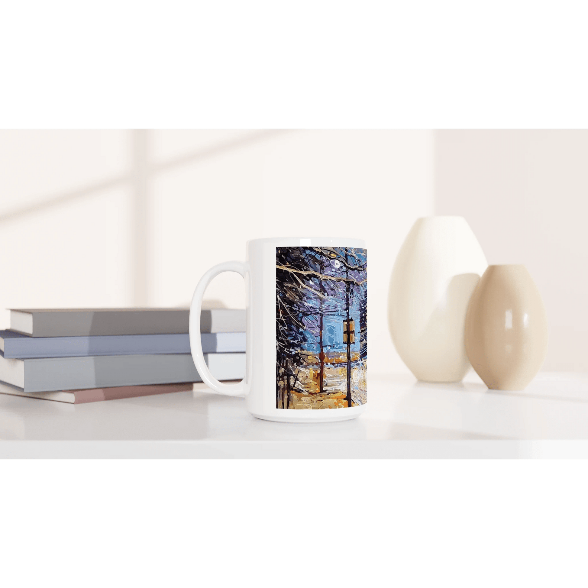 Busy streets - White 15oz Ceramic Mug - eduardgurevich