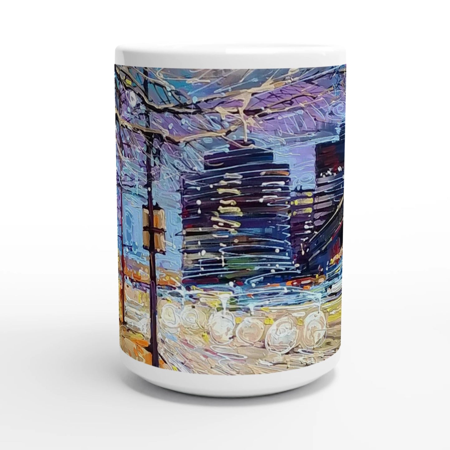 Busy streets - White 15oz Ceramic Mug - eduardgurevich