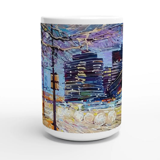Busy streets - White 15oz Ceramic Mug - eduardgurevich
