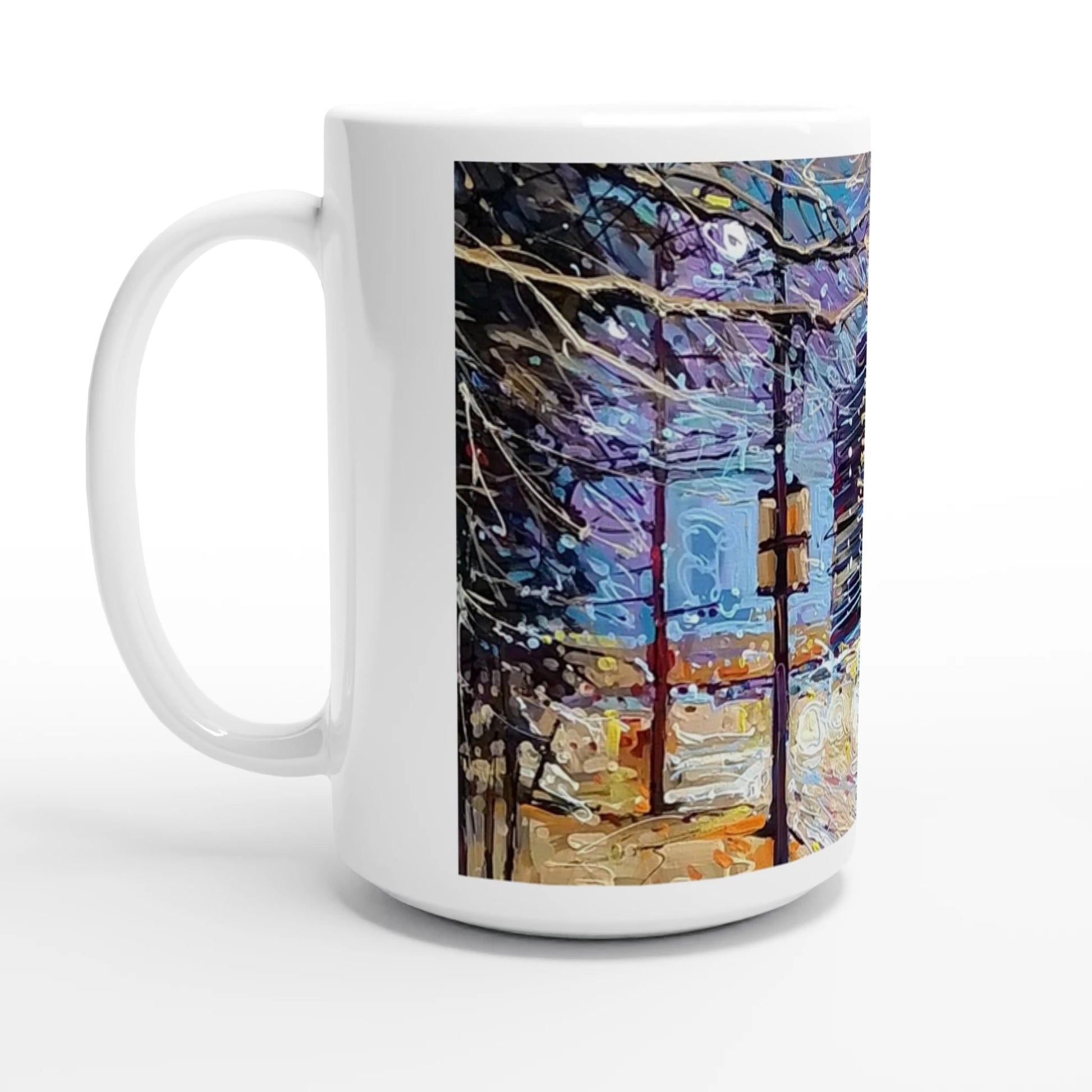 Busy streets - White 15oz Ceramic Mug - eduardgurevich