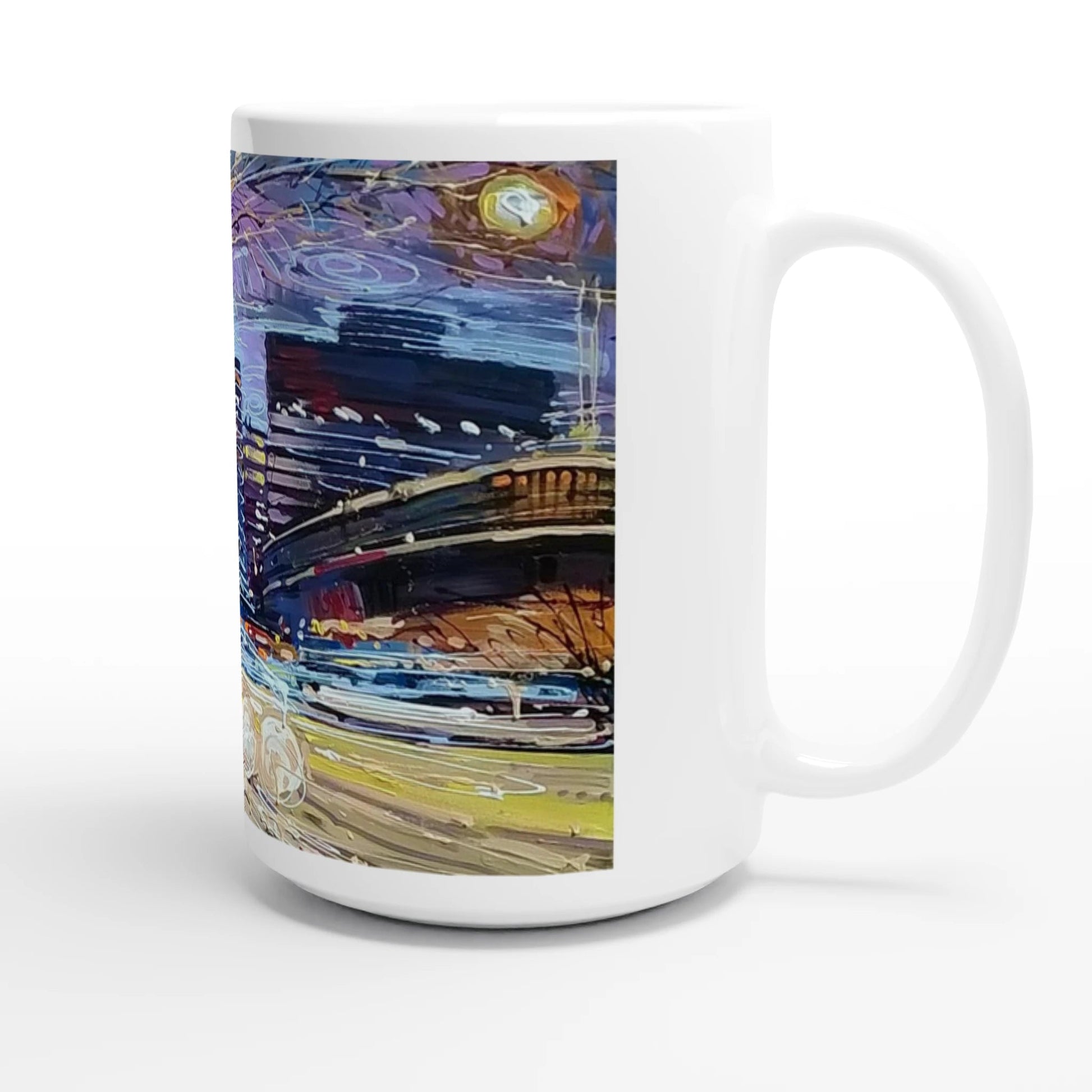 Busy streets - White 15oz Ceramic Mug - eduardgurevich