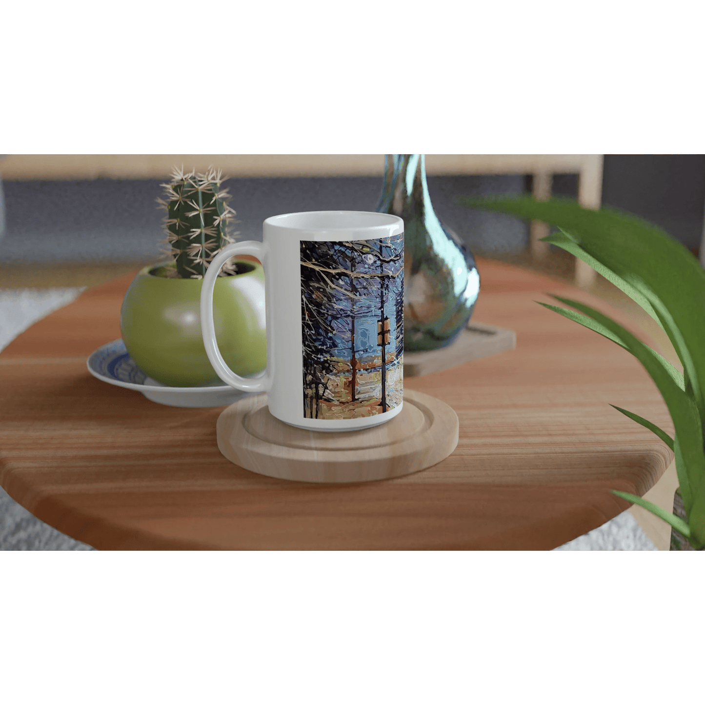 Busy streets - White 15oz Ceramic Mug - eduardgurevich