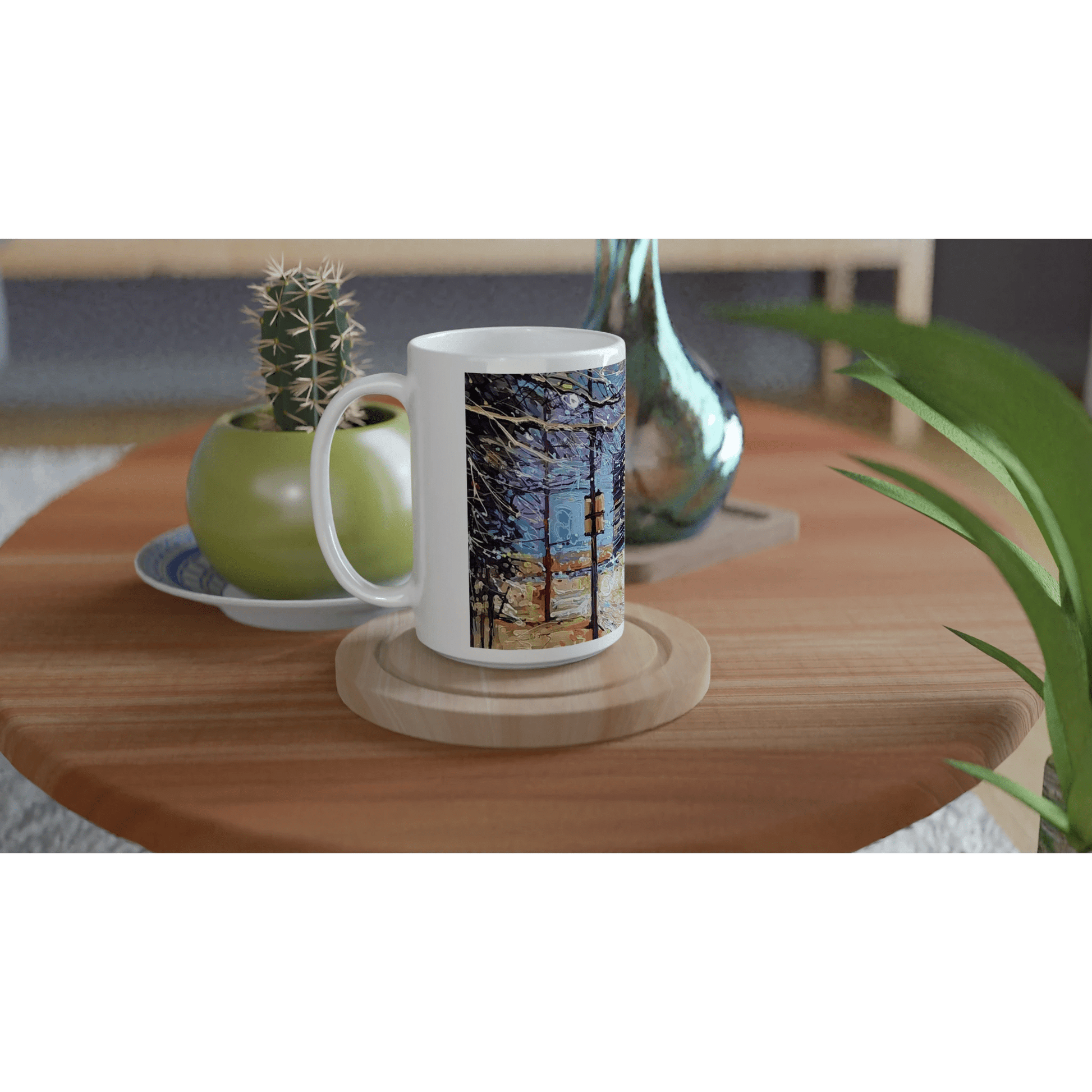 Busy streets - White 15oz Ceramic Mug - eduardgurevich