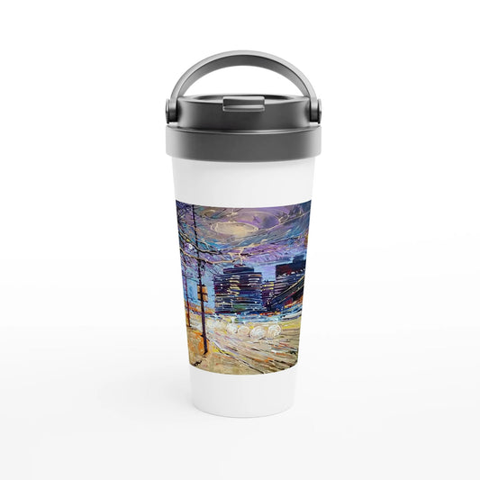 Busy streets - White 15oz Stainless Steel Travel Mug - eduardgurevich