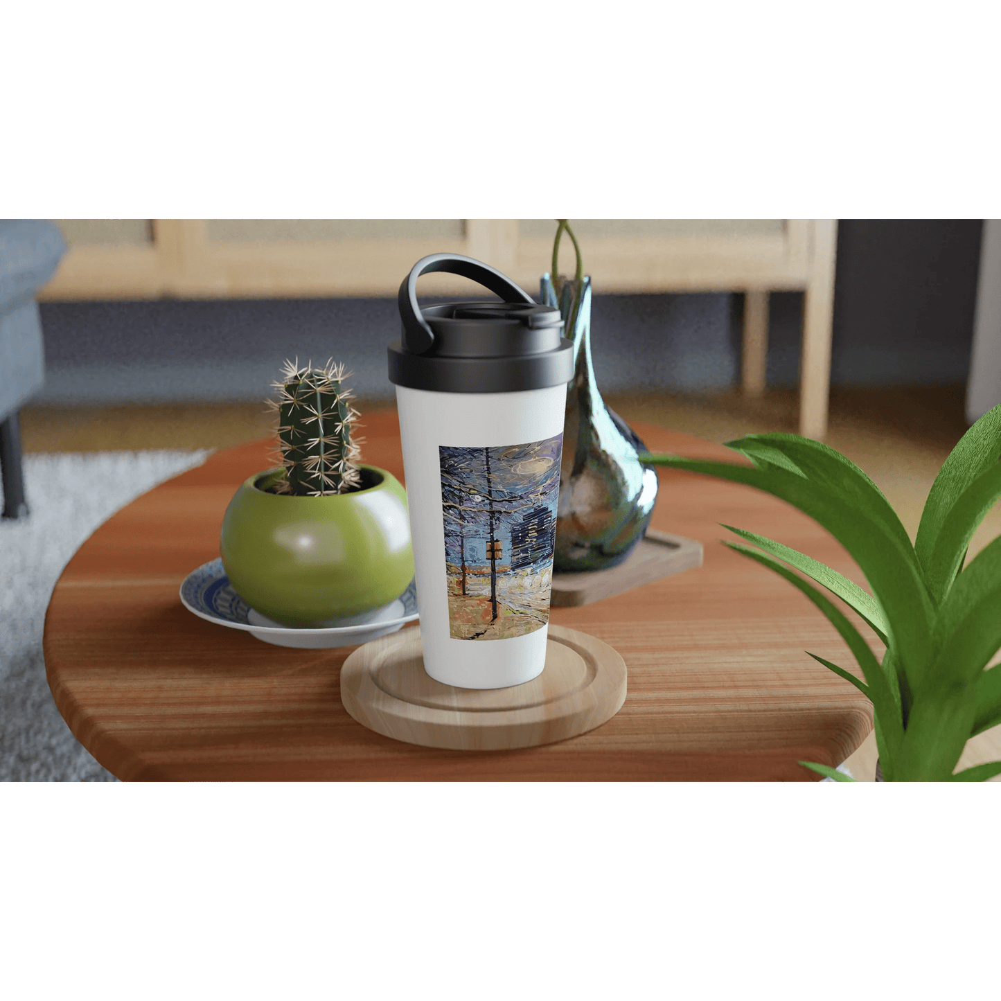 Busy streets - White 15oz Stainless Steel Travel Mug - eduardgurevich