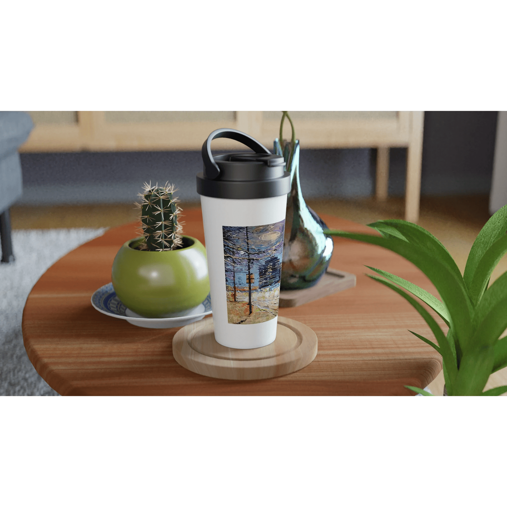 Busy streets - White 15oz Stainless Steel Travel Mug - eduardgurevich