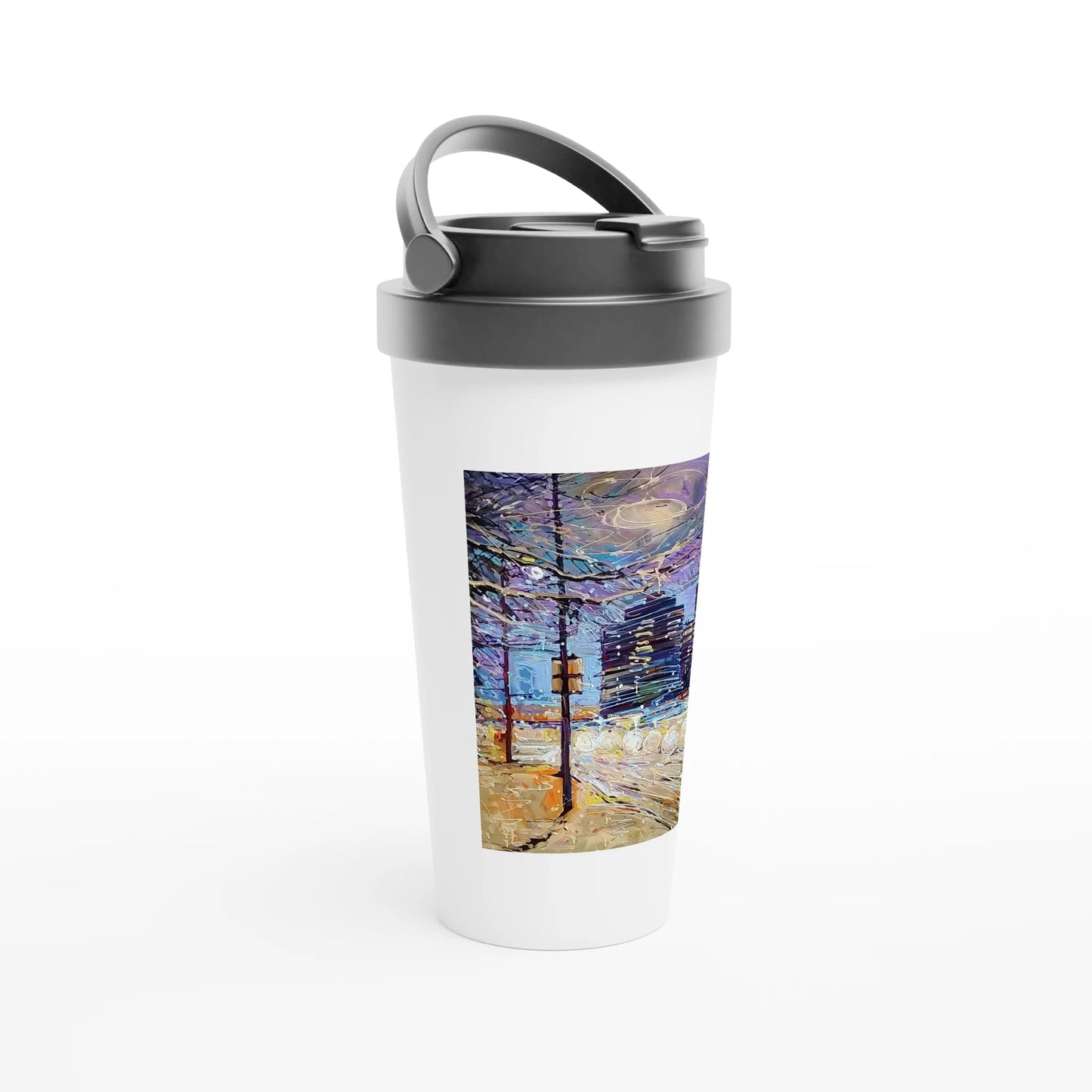 Busy streets - White 15oz Stainless Steel Travel Mug - eduardgurevich