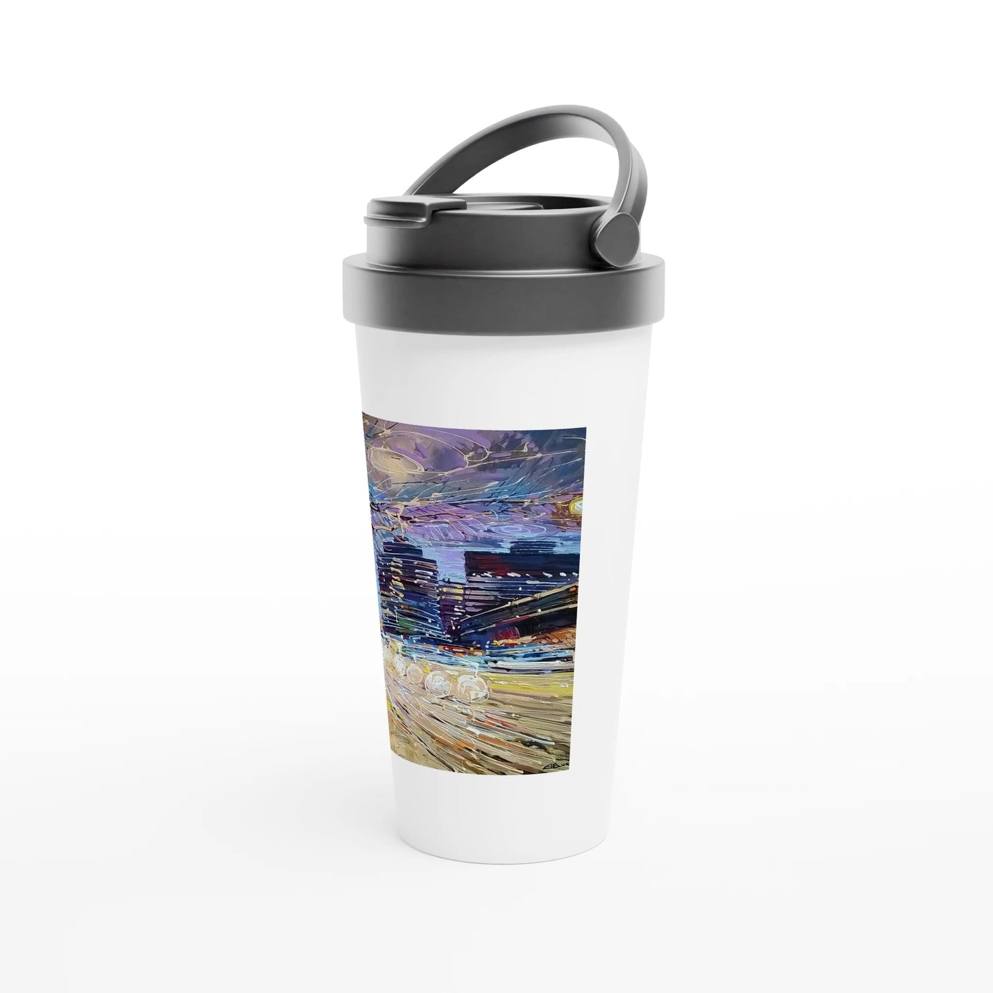 Busy streets - White 15oz Stainless Steel Travel Mug - eduardgurevich
