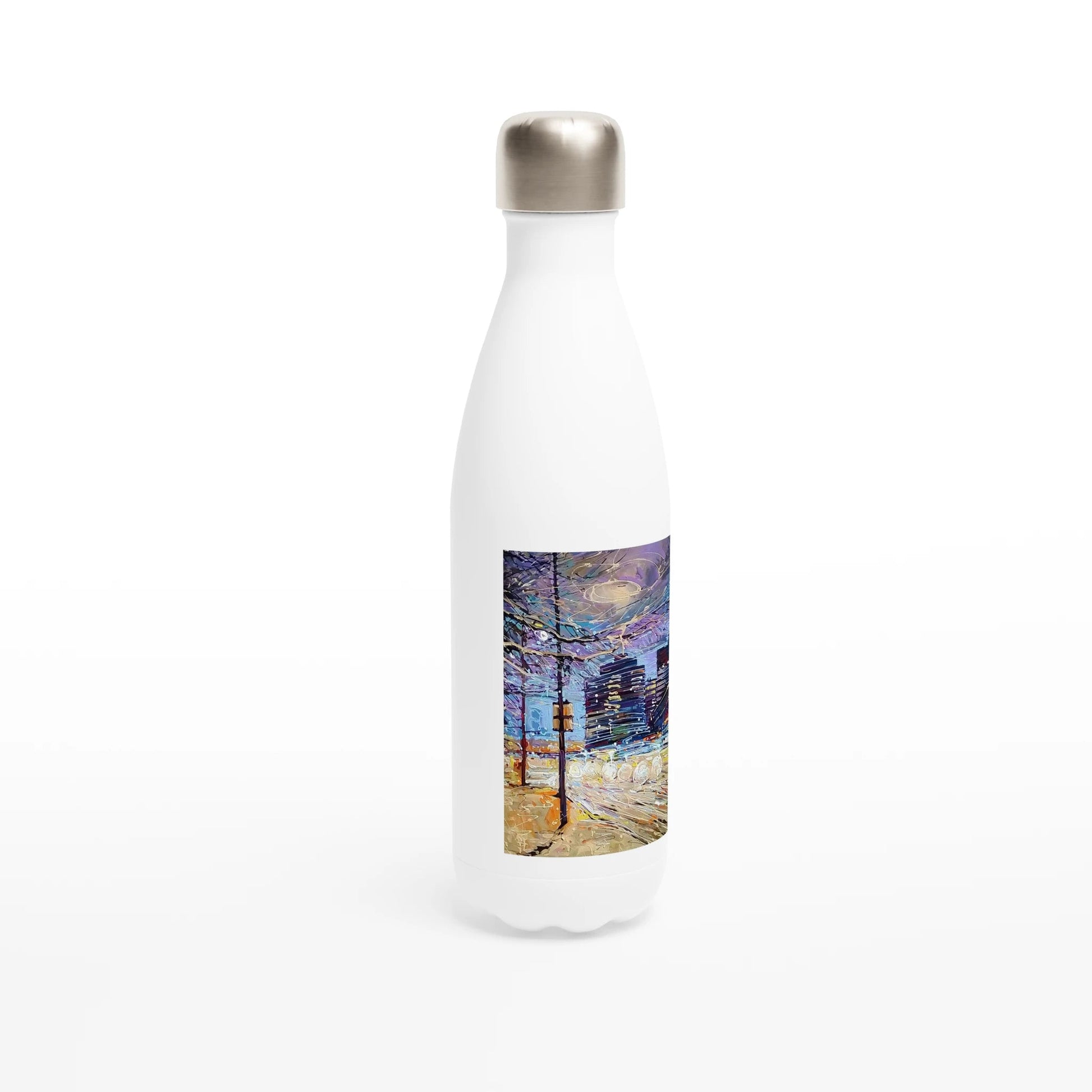 Busy streets - White 17oz Stainless Steel Water Bottle - eduardgurevich