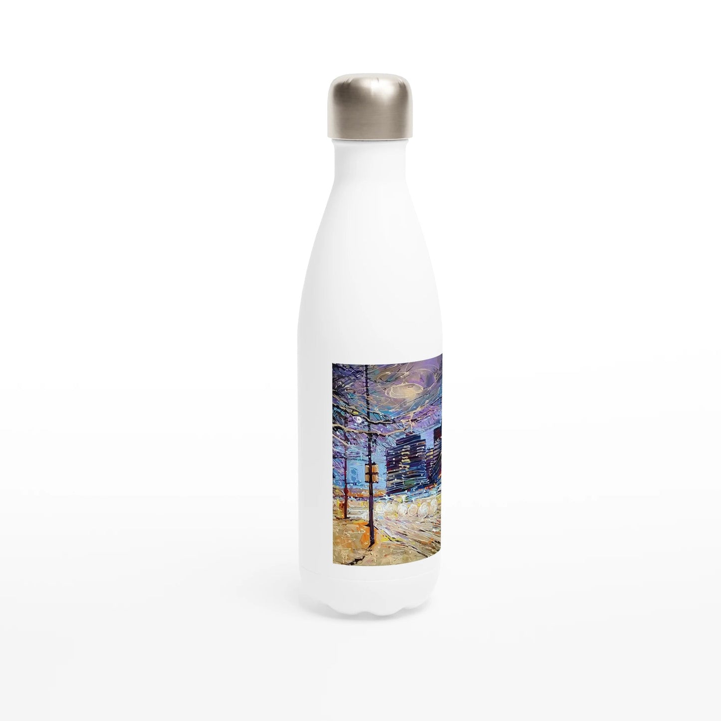 Busy streets - White 17oz Stainless Steel Water Bottle - eduardgurevich