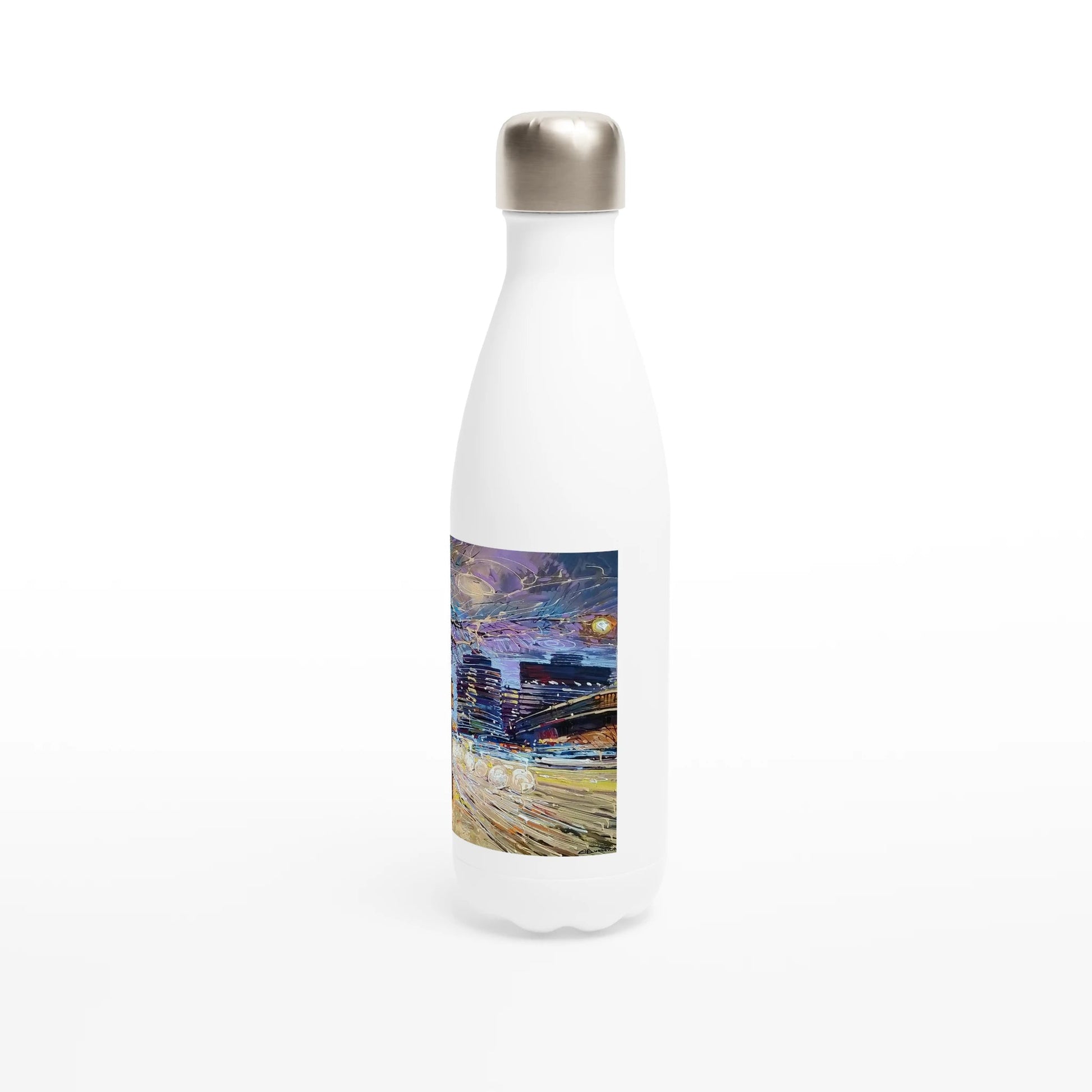 Busy streets - White 17oz Stainless Steel Water Bottle - eduardgurevich