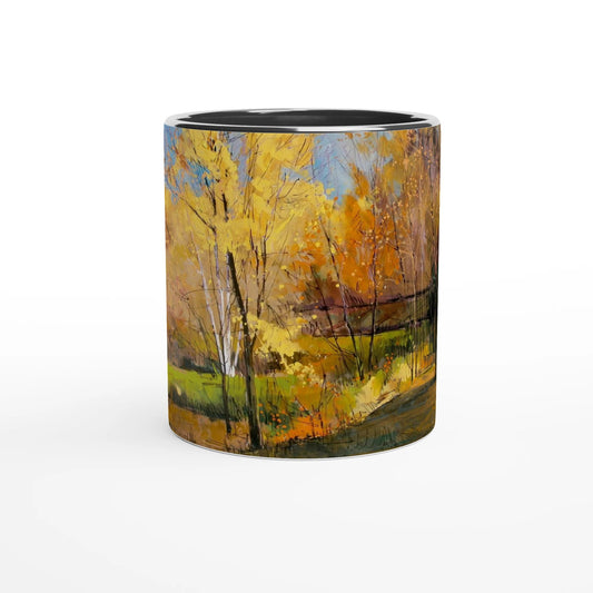 Disconnected - White 11oz Ceramic Mug with Color Inside - eduardgurevich