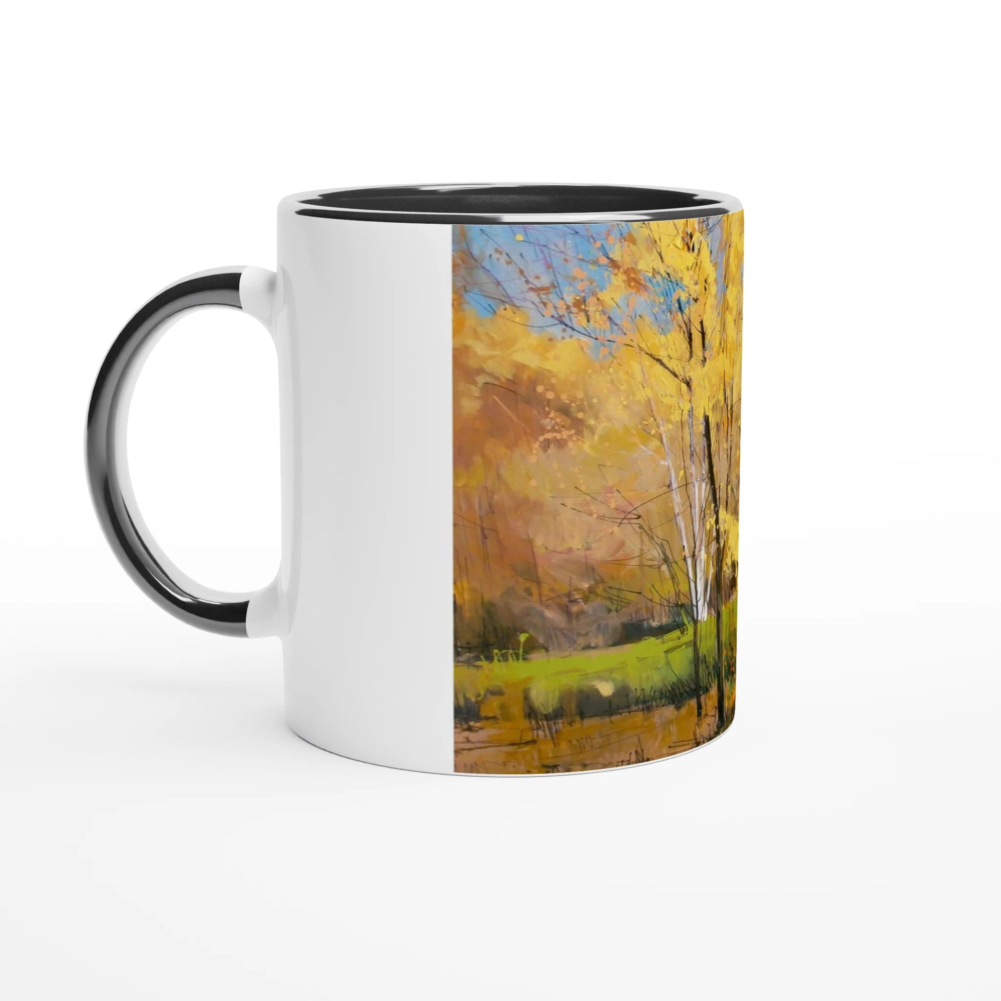 Disconnected - White 11oz Ceramic Mug with Color Inside - eduardgurevich