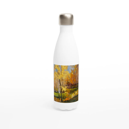 Disconnected - White 17oz Stainless Steel Water Bottle - eduardgurevich