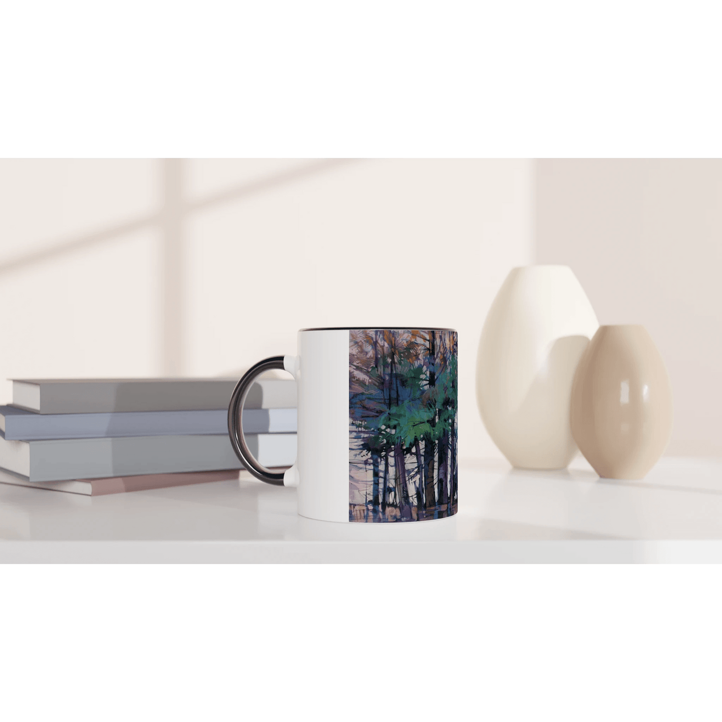 Fadin - White 11oz Ceramic Mug with Color Inside - eduardgurevich