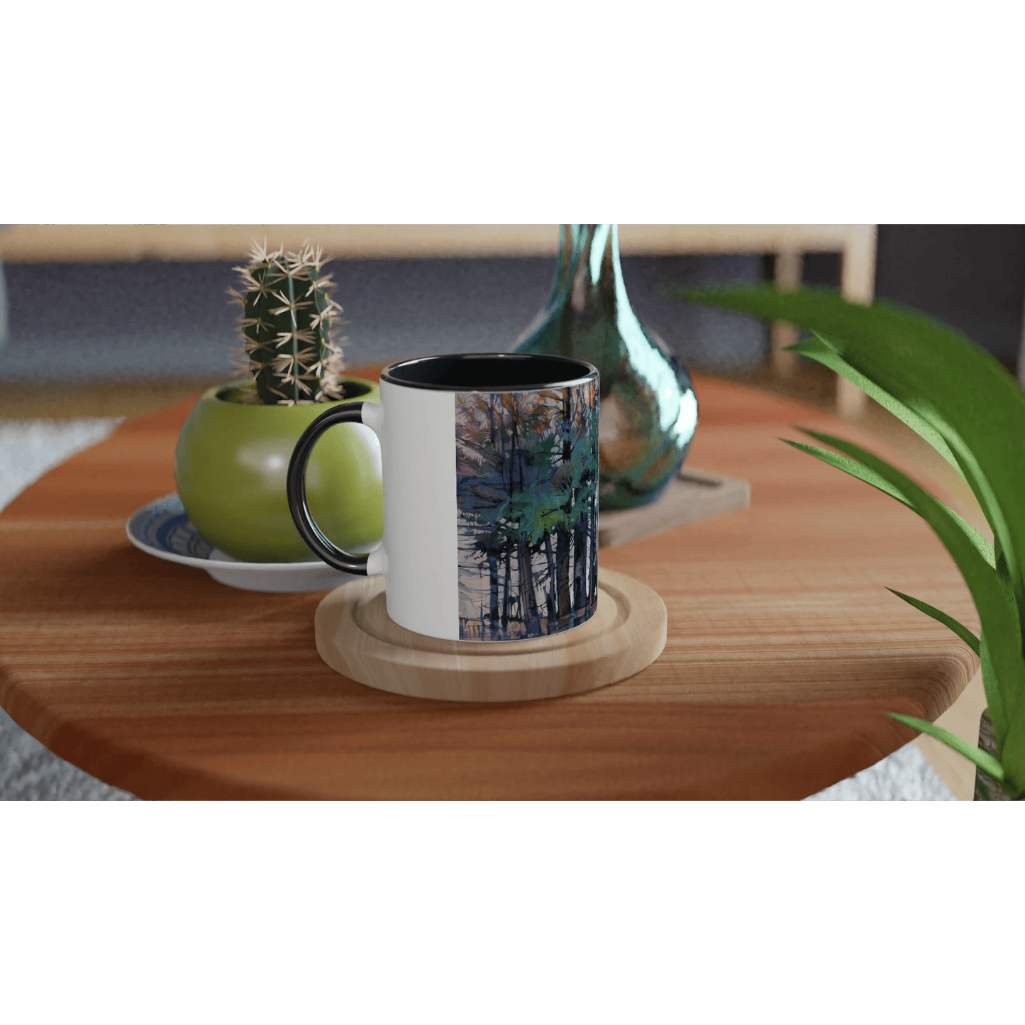 Fadin - White 11oz Ceramic Mug with Color Inside - eduardgurevich