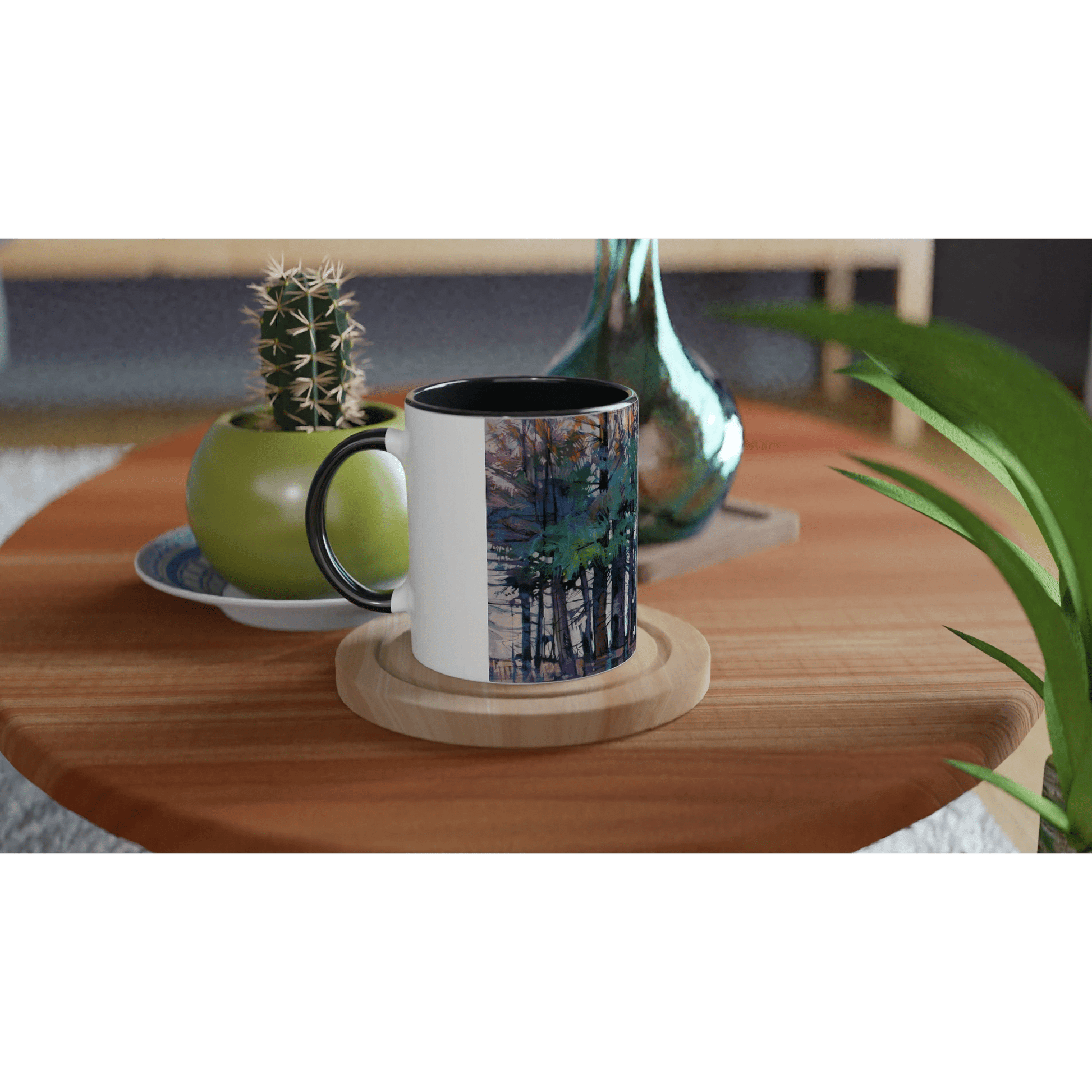 Fadin - White 11oz Ceramic Mug with Color Inside - eduardgurevich